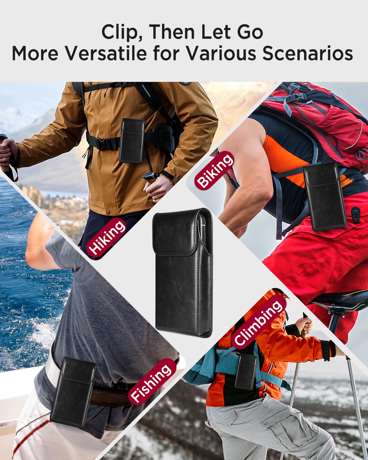 Miimall Vertical Funda de Cuero con Clip para Cinturón Compatible con iPhone 17 Pro MAX, Premium Piel Bolsa para Deportes al Aire Libre, Antiarañazos Antigolpes Funda para iPhone 17 Pro MAX, Negro