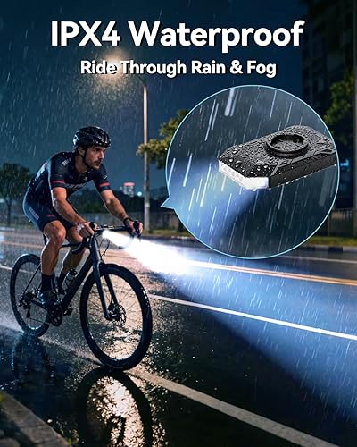 Miniatura 6 de CL350 - Faro delantero de bicicleta de 350 lm para conducción nocturna y de día, luz frontal recargable USB-C de 4000 mAh, IPX4 impermeable, lámpara