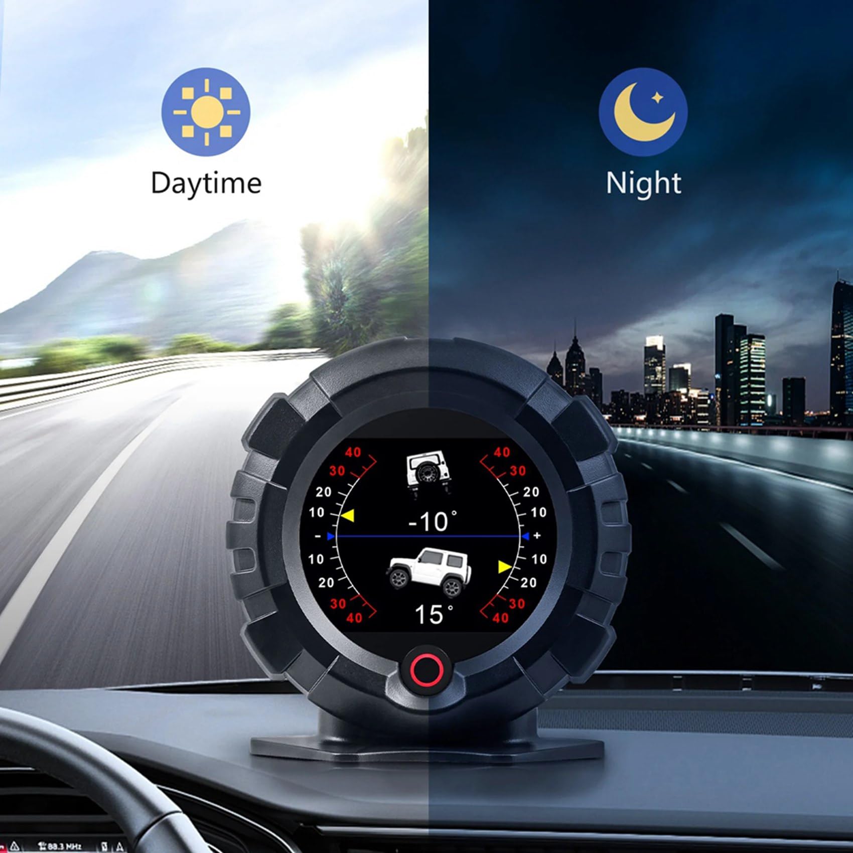 2 x X95 - Inclinómetro GPS para coche, pantalla digital, inclinómetro, velocímetro, ángulo de inclinación para todoterreno
