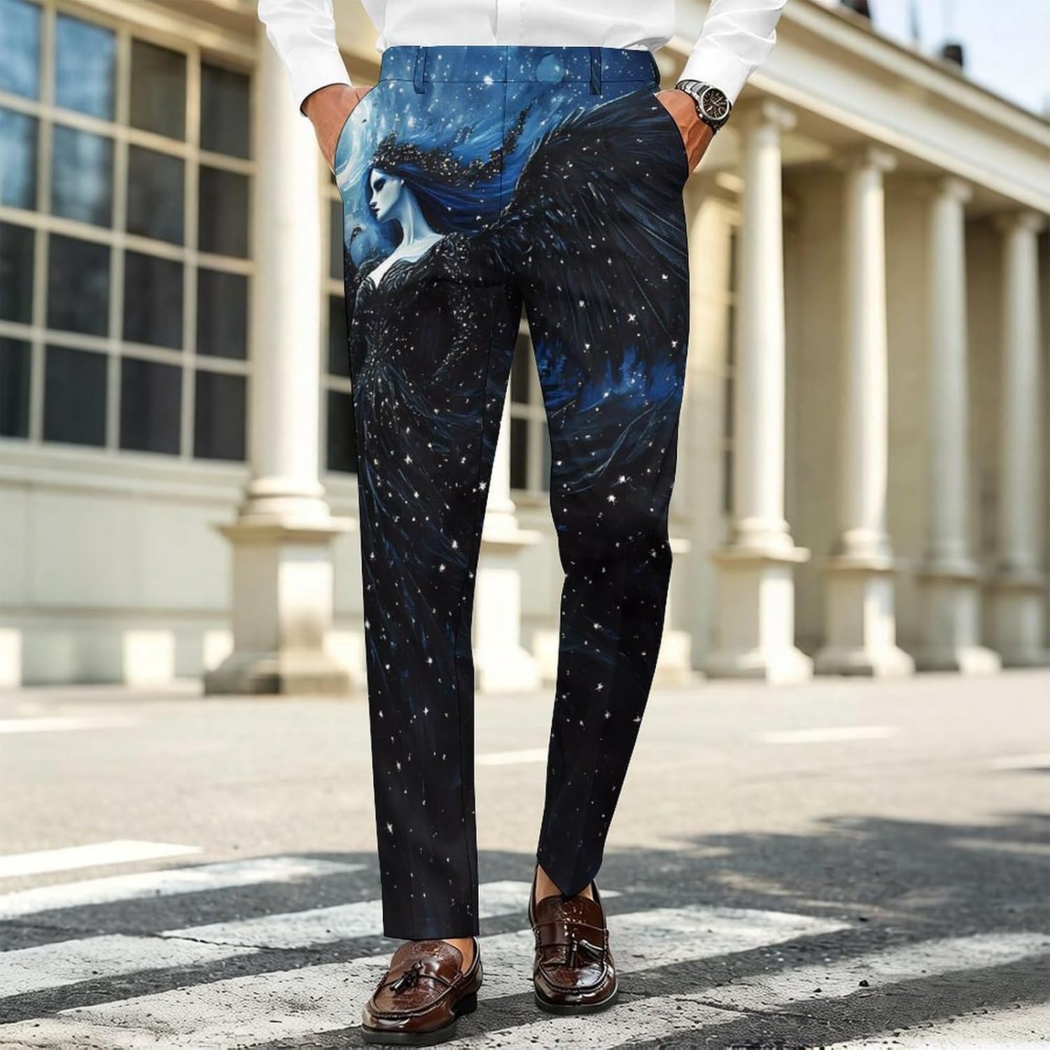 Dark Goddess Greek Myth Men's Classic Fit Suit Pants Straight Leg Design Printed Trousers