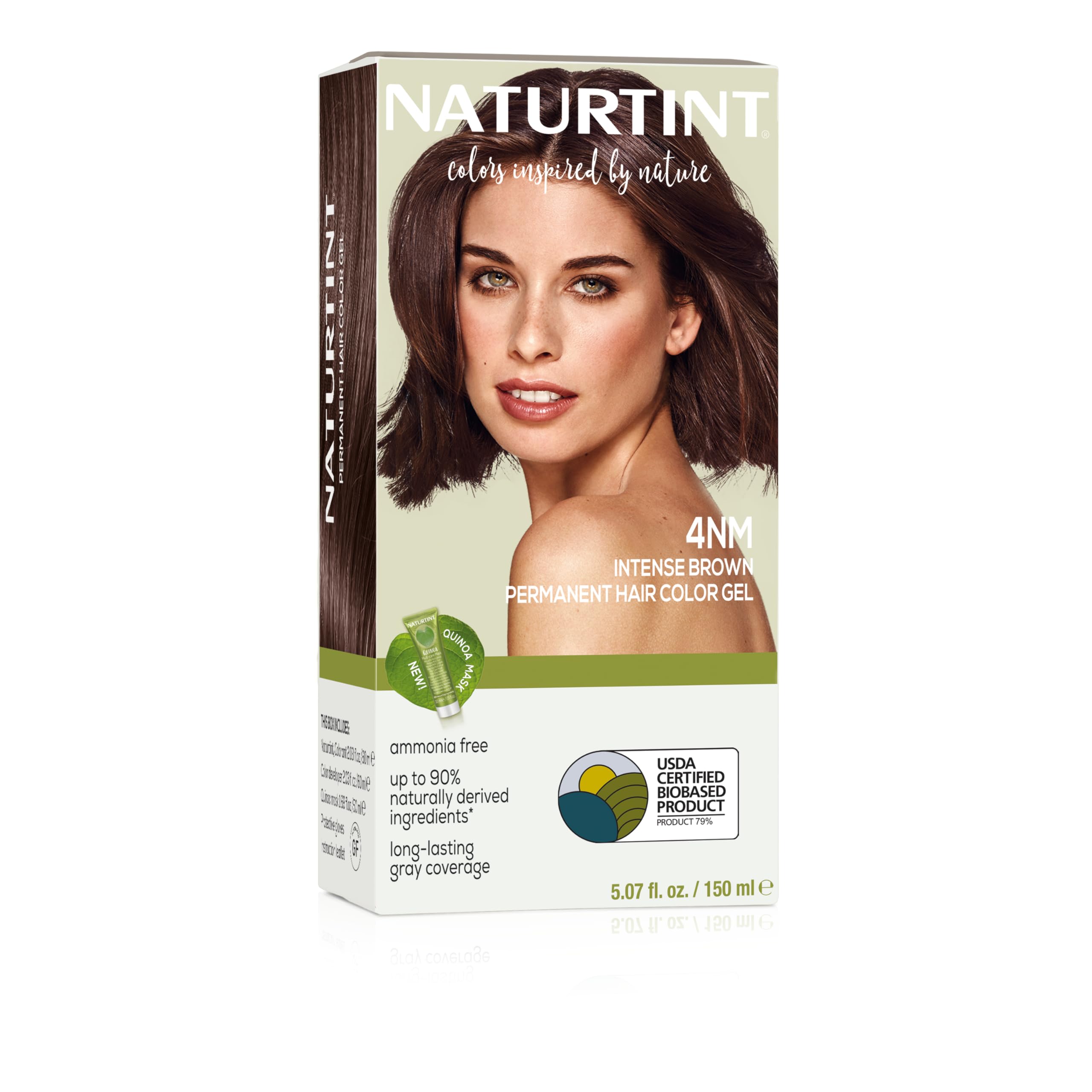 Naturtint 4NM Intense Brown Permanent Hair Color (Pack of 1), Ammonia Free, Vegan, Cruelty Free, up to 100% Gray Coverage, Long Lasting Results (
