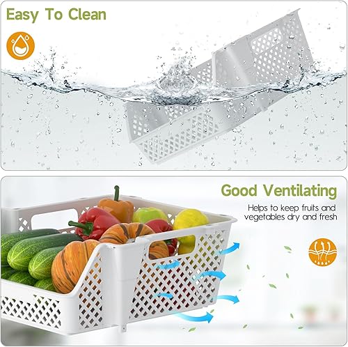 Miniatura 7 de Contenedores de almacenamiento apilables de plástico de 4 niveles, contenedores de almacenamiento multifuncionales de gran capacidad para organizar