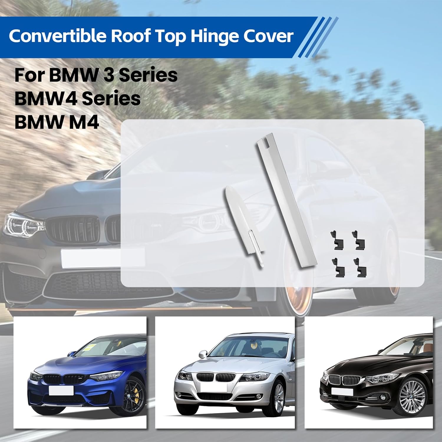 Convertible Roof Top Hinge Cover Clips 54377184038 54377184048 54377187747 Compatible with BMW E93 335i M3 M4 F83 328i 335i 428i 430i 435i 440i (Right Side)