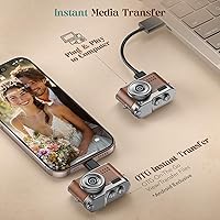 Vista 8 de Mini Digital Camera, Keychain Camera 1080P HD with 2MP Lens, Flash, Video Recording, 32G Card Included, Portable and Compact Retro Vlog Camera for