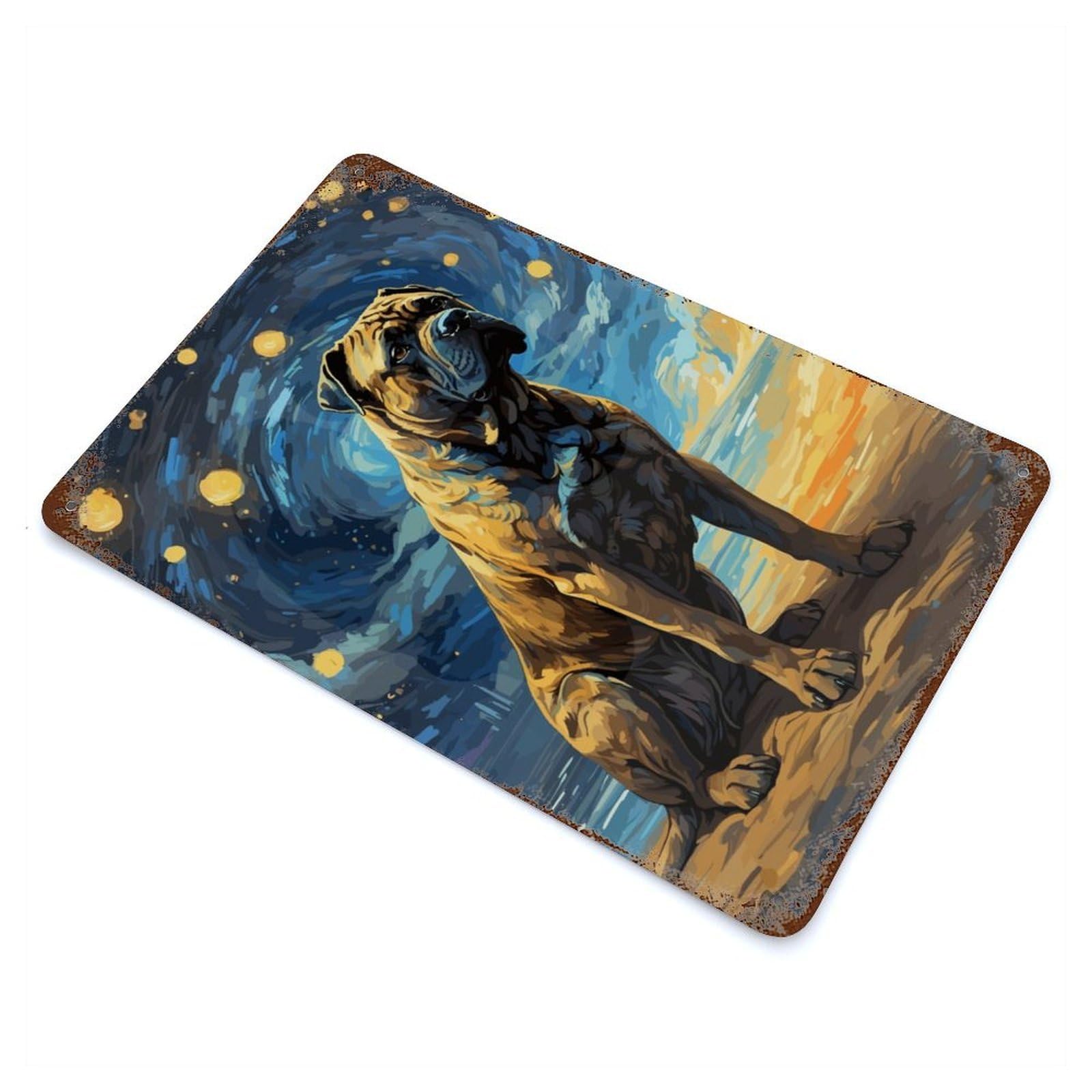 Garage Style Cane Corso Italian Masstif Weathered Tin Sign 11.8"x7.9", Classic Wall Plaque for Bar And Workshop