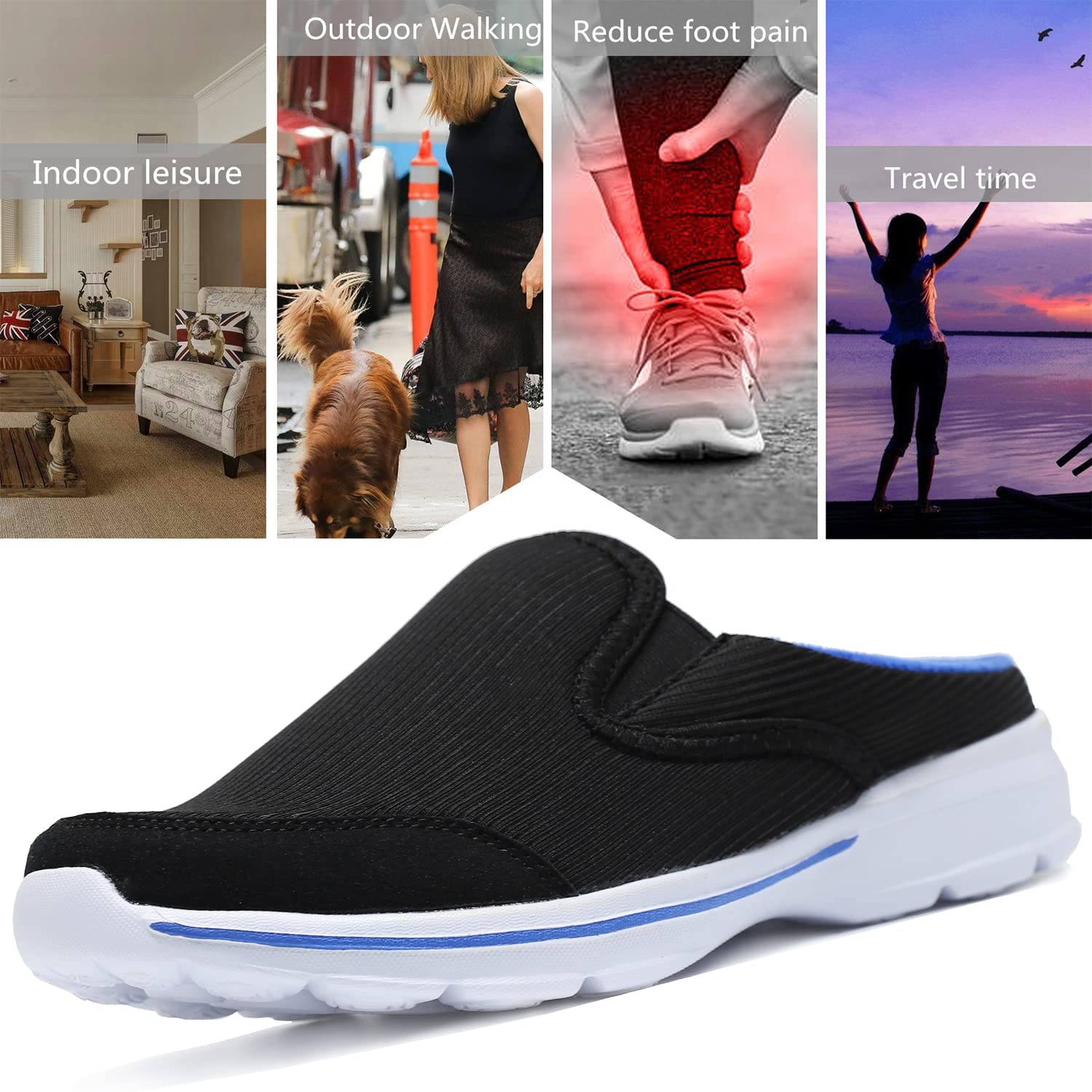 INMINPIN Zoccoli Donna Uomo Cotone Sabot Traspiranti Comode Pantofole da Casa Leggero Antiscivolo Ciabatte all'aperto