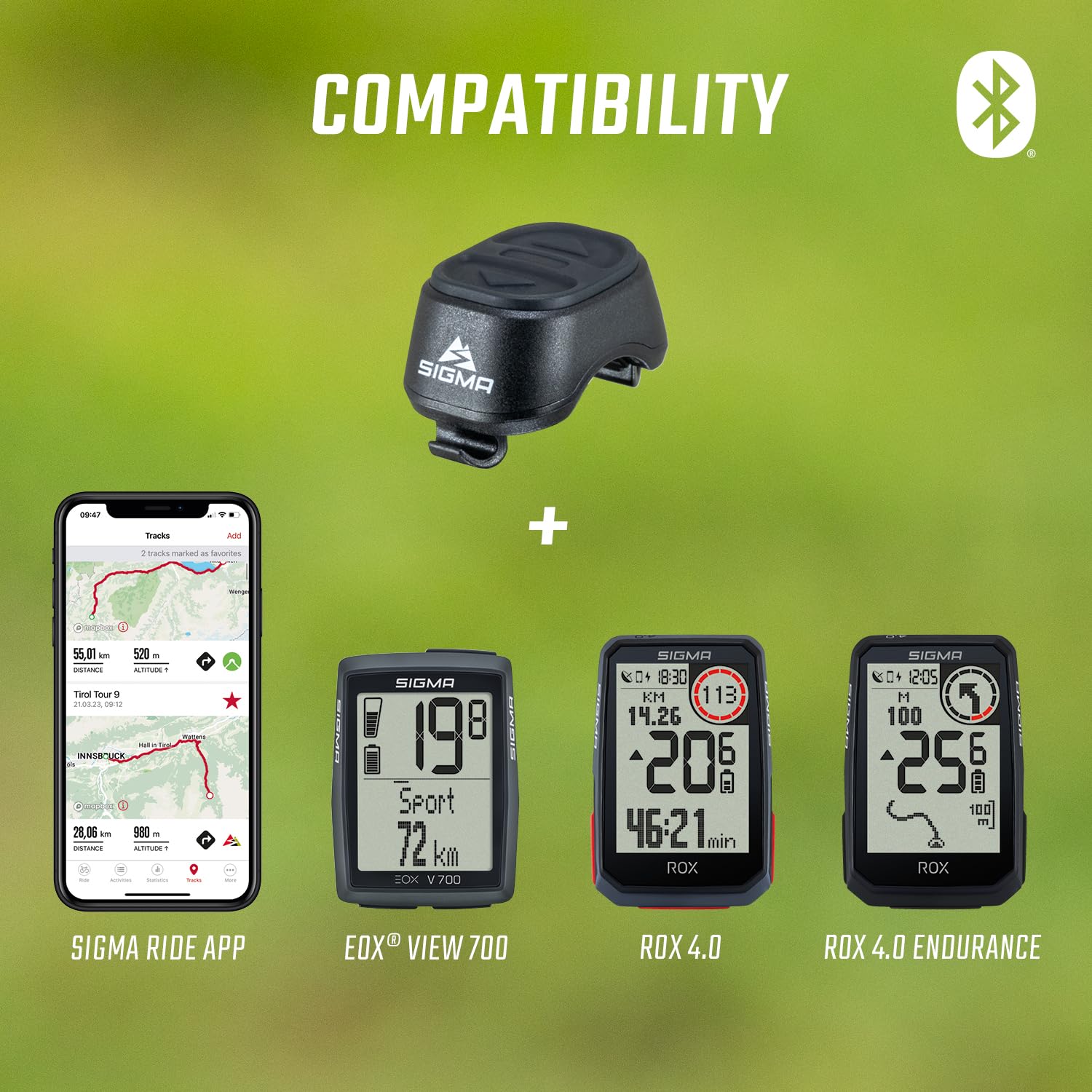 SIGMA Remote One | Télécommande Intelligente pour Guidon de vélo | Compatible avec ROX 4.0, ROX 4.0 Endurance, EOX View 700 et Application SIGMA Ride, Noir