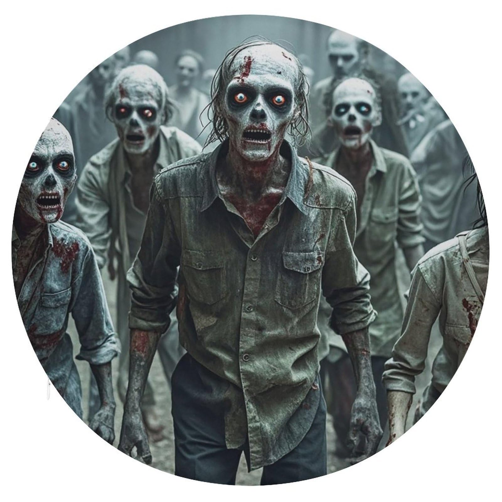 FekiLoot Many Zombie Seat Cushion Comfort Memory Foam Seat Cushion Chair Pad Soft Round Stool Cushion Chair Cushion Removable Washable Cover for Home Office Outdoor Bistro 15.35 Inch