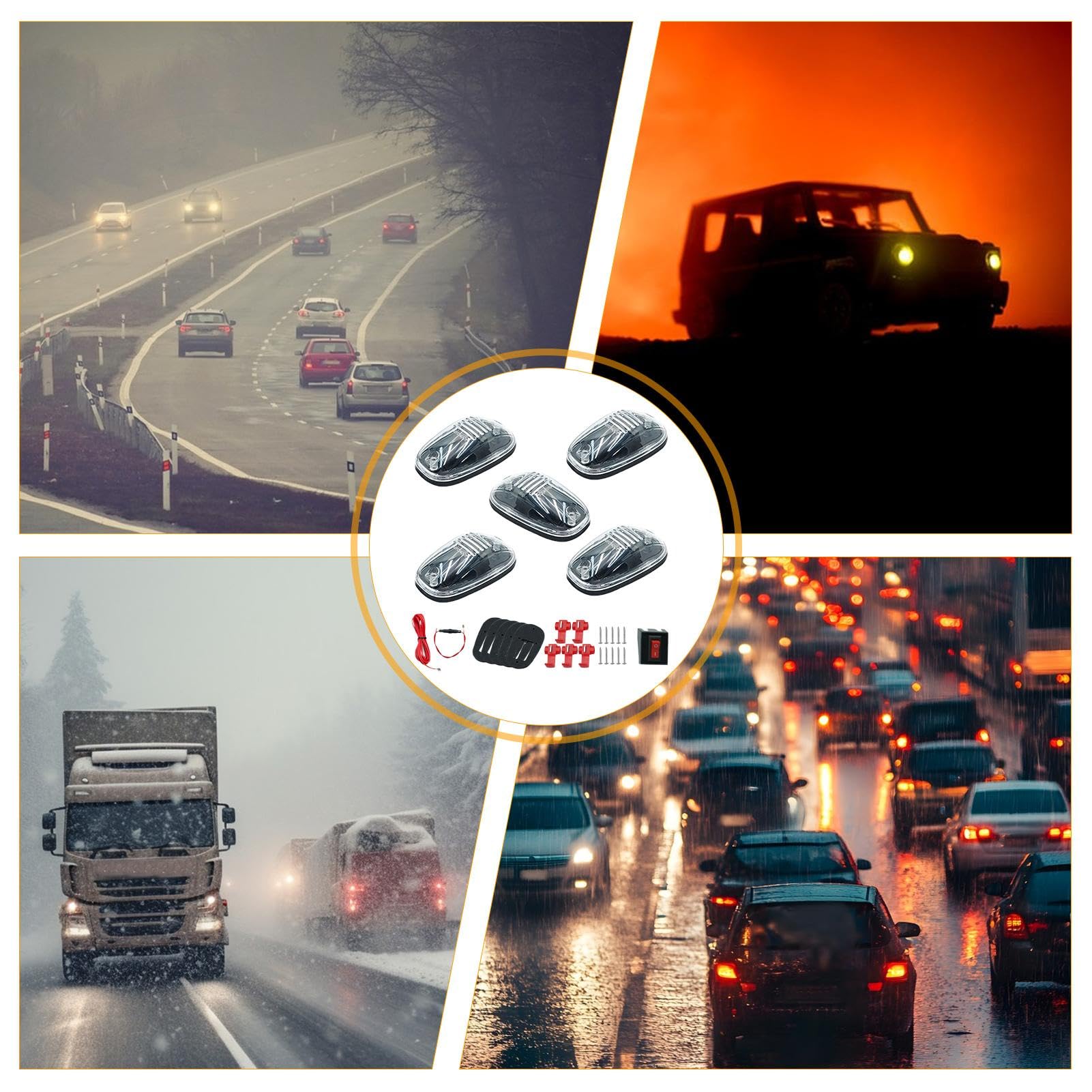 per cabina per camion, per cabina di tetto superiore - a LED aeree per cabina di camion | Luce di segnalazione per cabina di guida sicura per SUV, fuoristrada, camion e