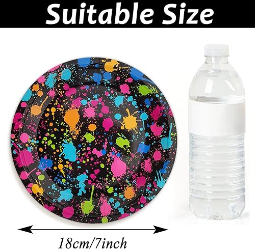 Vista 26 de gisgfim 24 platos de papel desechables para motocross de 7 pulgadas, suministros para fiestas de cumpleaños, platos de postre, decoraciones