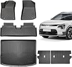 Floor Mats & Cargo Liner Set Compatible with Hyundai Venue 2020-2026 (Cargo Liner Only Fit The Upper Layer) All Weather Protection Anti-Slip & Durable TPE Full Set Liners Automotive Accessories-Black