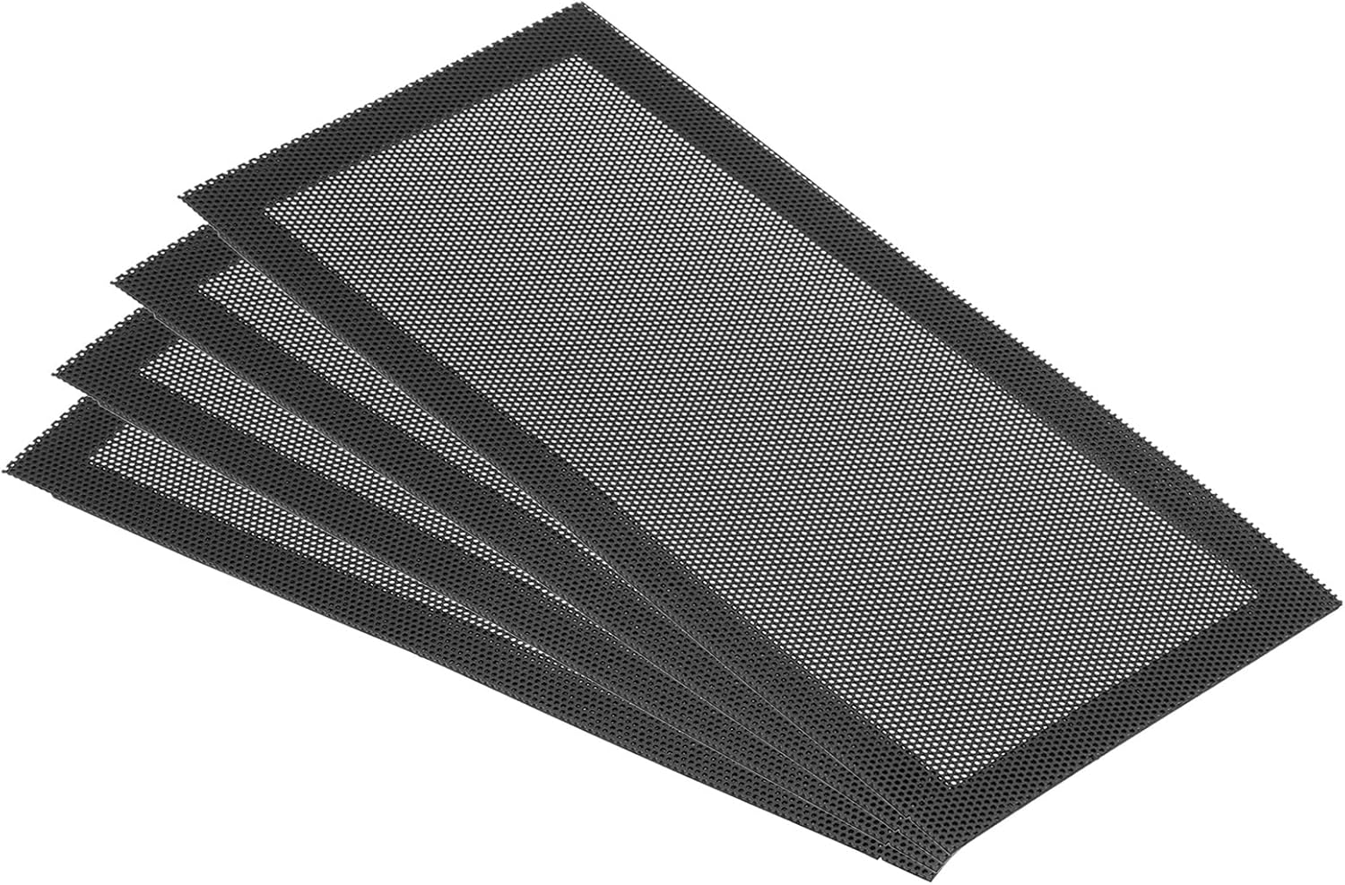 PATIKIL 4"x8" Magnetic Vent Cover, 4 Pack Floor Wall Air Registers Cover Strong Magnet Vent Screen Mesh for Blocking Hair Dust Debris, Black