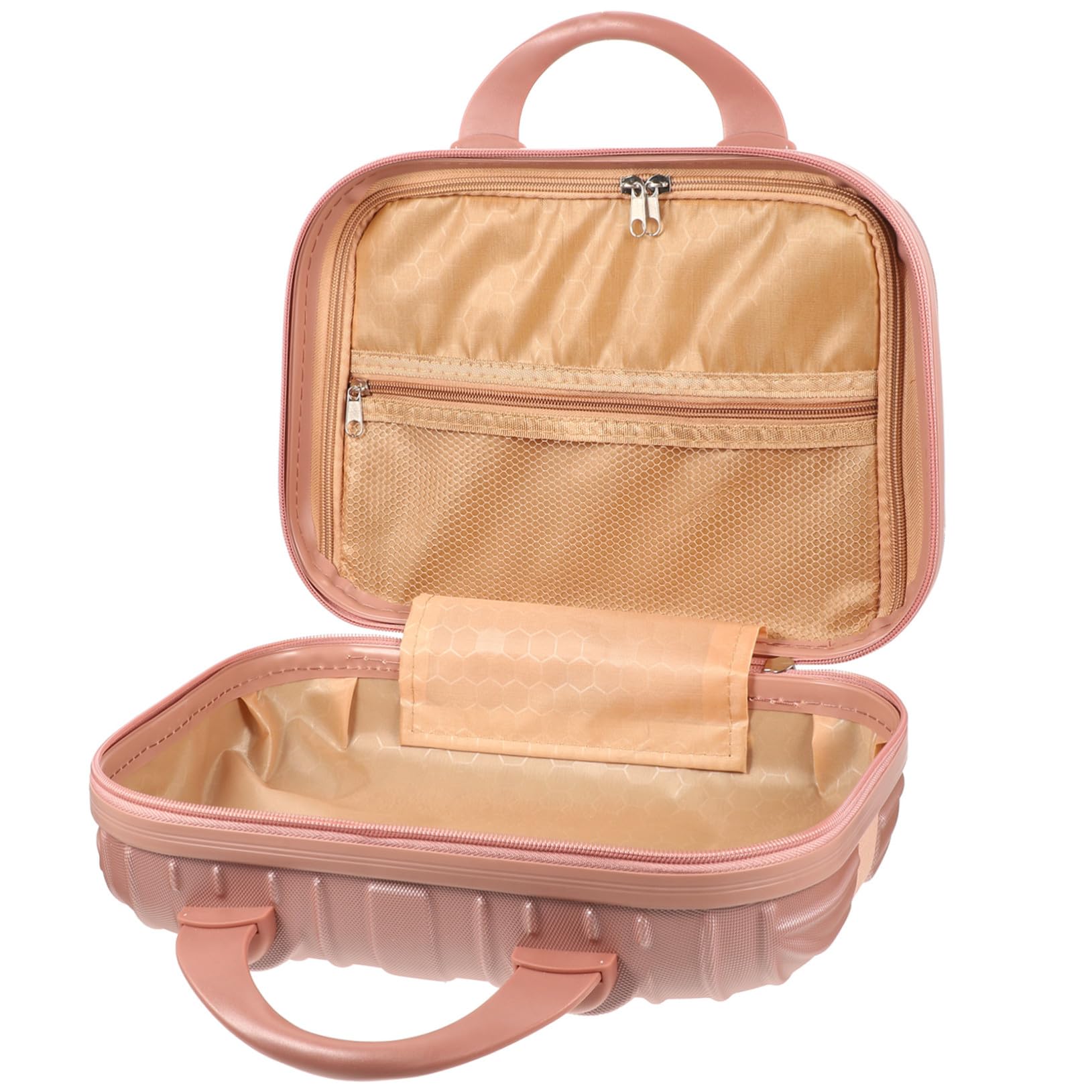 Beauty Case da Viaggio Rigido Rosa Manico Ampio, Organizzatore