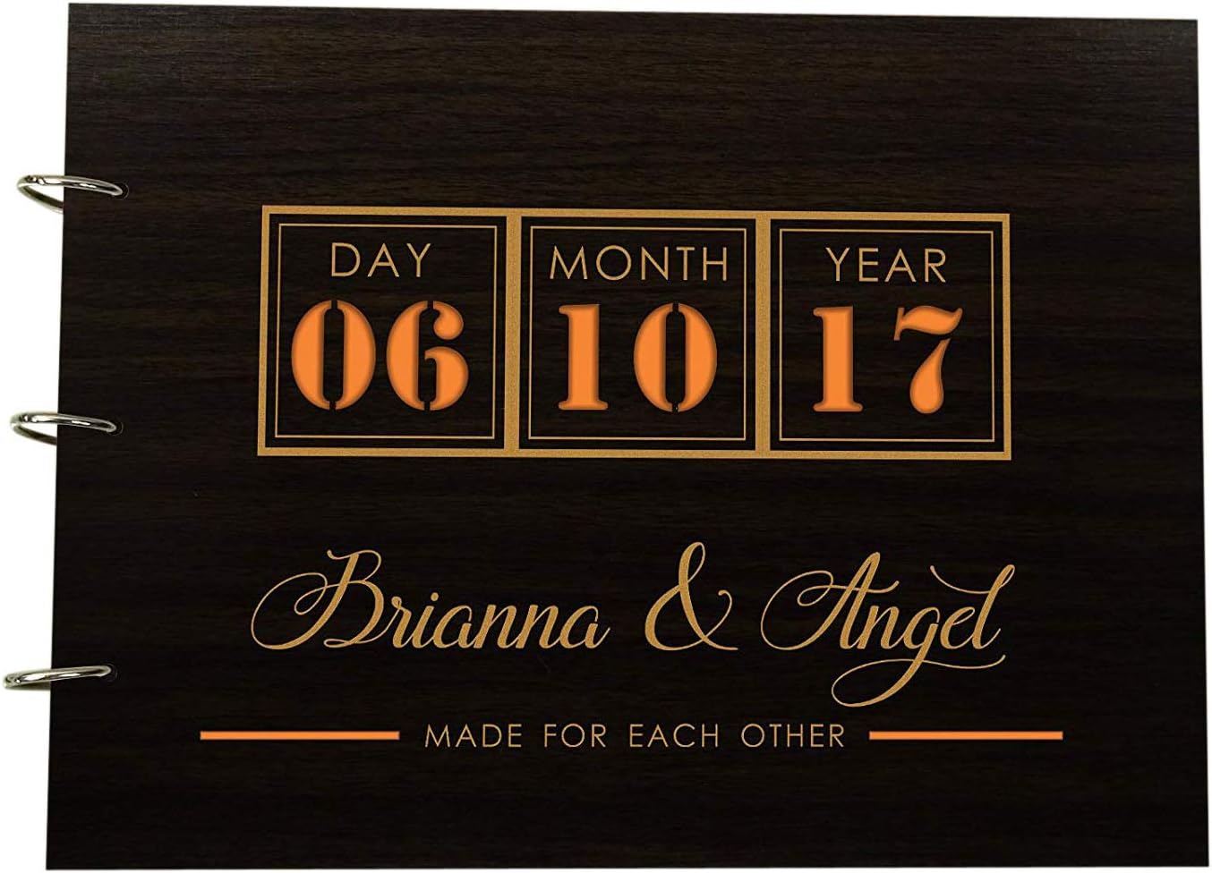 Personalized Custom Wood Engraved Guest Book Rustic Wooden Wedding Guestbook Photo Album