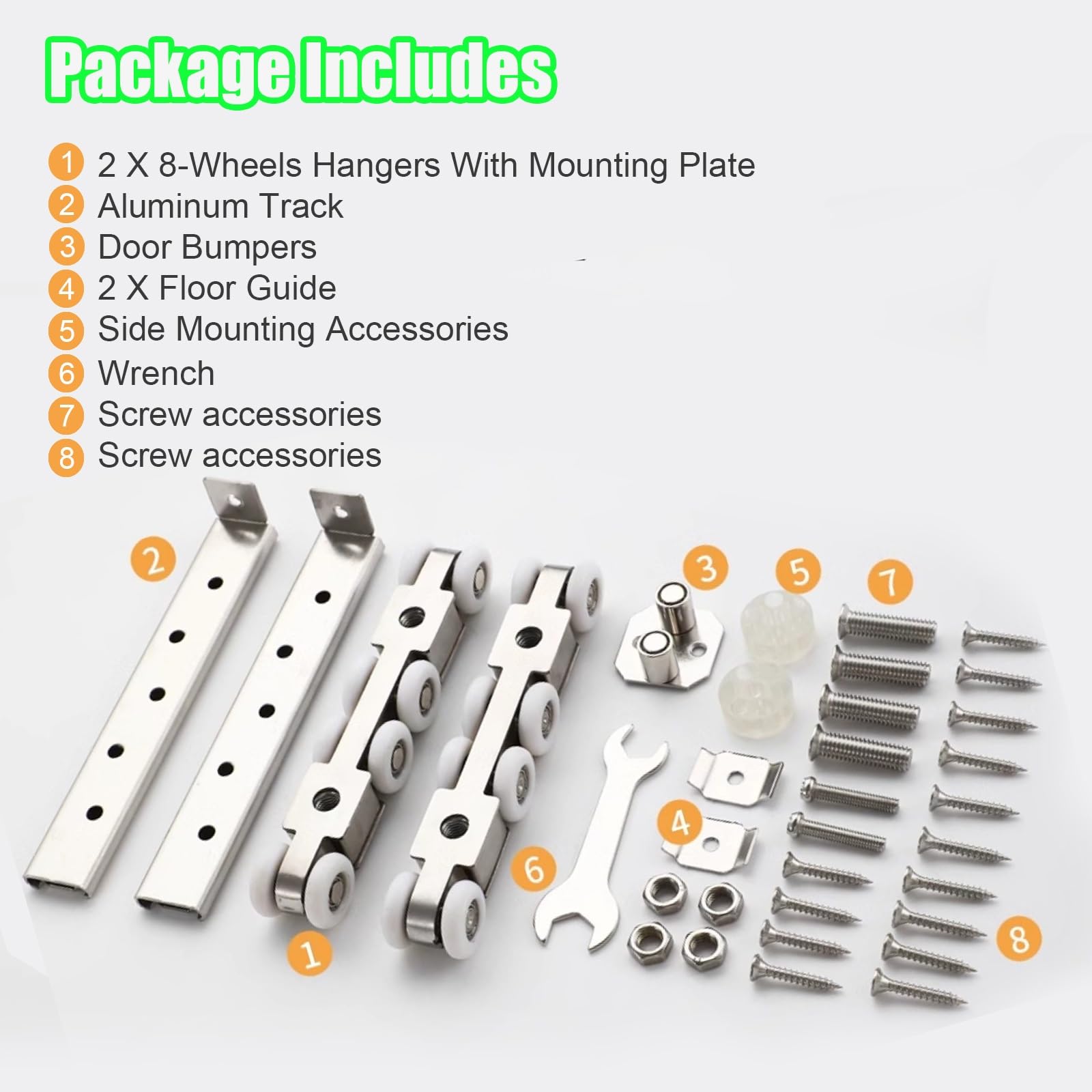 Kit de rieles para puerta corrediza de granero, riel de aluminio de alta calidad para una fácil instalación en baño y cocina, sistema de puerta de grado comercial para un funcionamiento suave