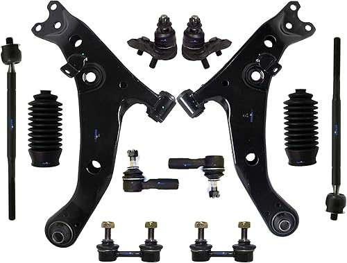 Kit de suspensión de 12 piezas para Chevrolet Prizm 98-02 Geo Prizm 96-97 Toyota Corolla 96-02 Extremos de barra de acoplamiento de brazo de