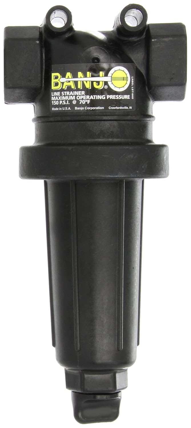 Banjo LST100-80 Polypropylene T-Strainer, 80 Mesh, 1" NPT Female