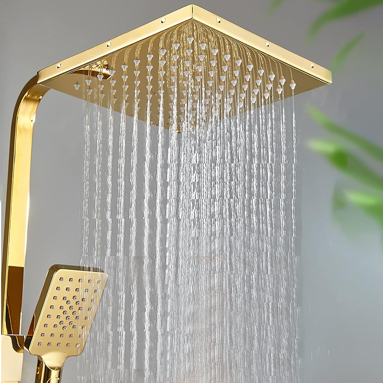 Rain Shower System Gold 8 Inch LED Digital Display Faucet Set Wall Mounted Combo with Head, Tub Spout, 3 Modes Handheld, Bidet Sprayer image 5