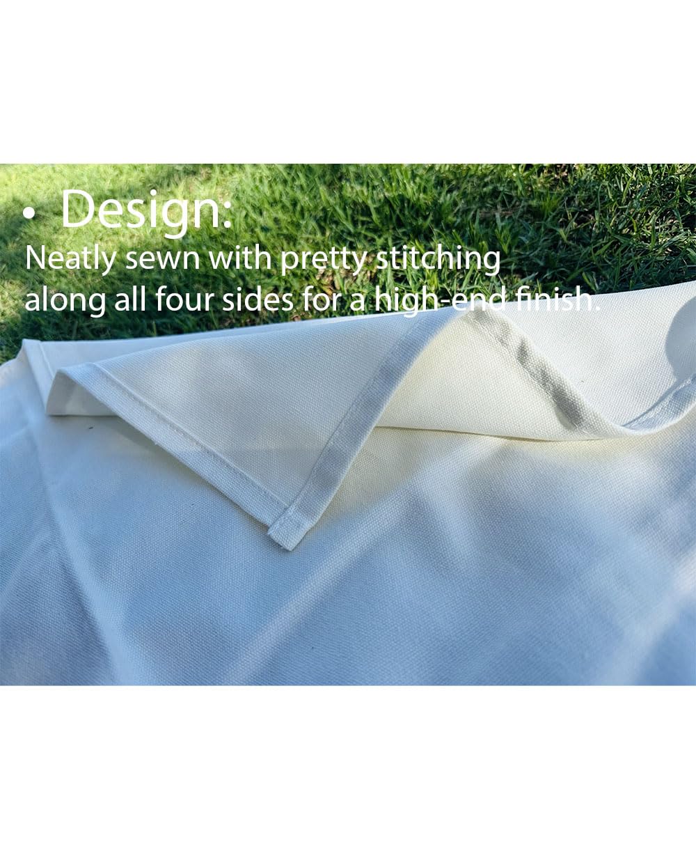 Picknickmatte aus 100 % Baumwollleinen, 120 x 180 cm, leicht, Outdoor-Campingmatte mit Schulter-/Handtragegurt aus veganem Leder