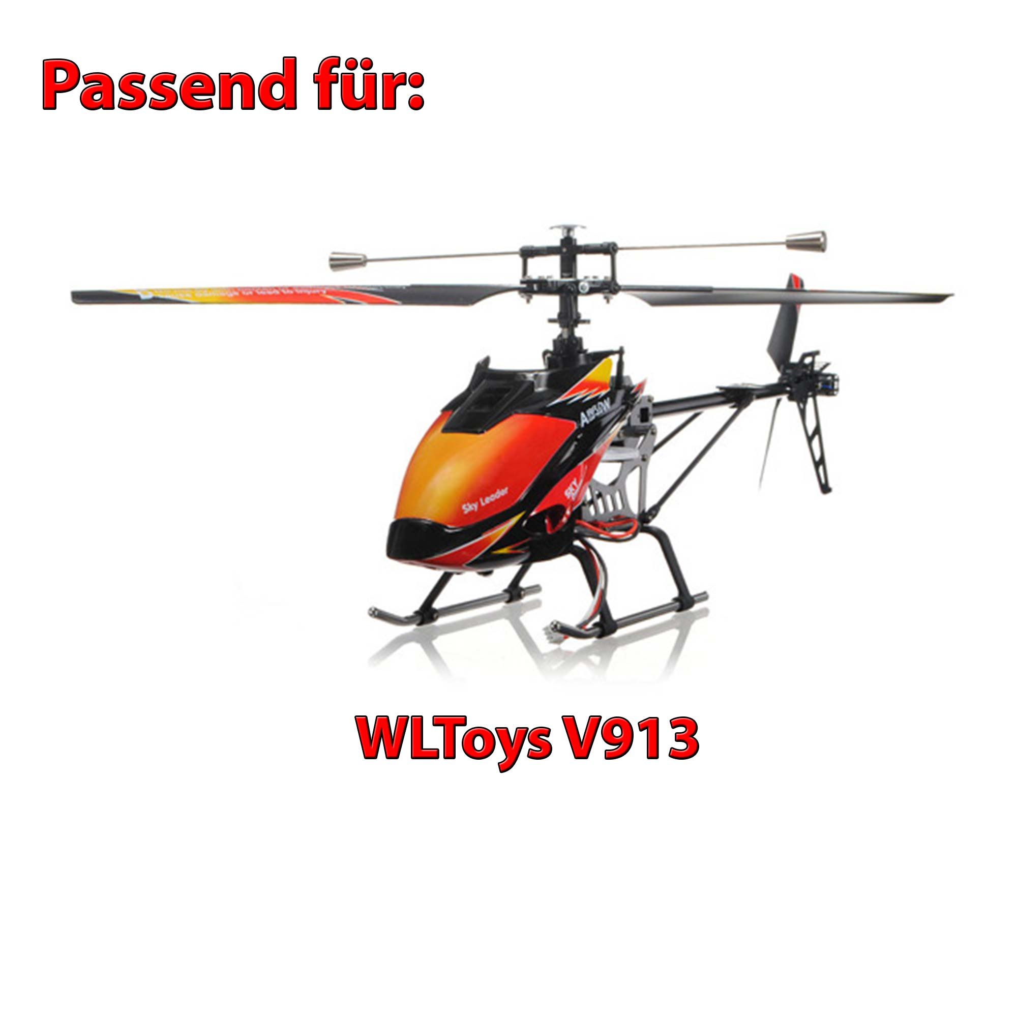 Zestaw części zamiennych do zdalnie sterowanego helikoptera RC WL-Toys V913, V913-A, Monstertronic MT-400, Simulus GH-720, helikopter z łopatą wirnika, zębatką, płozami lądowymi, stabilizatorem i