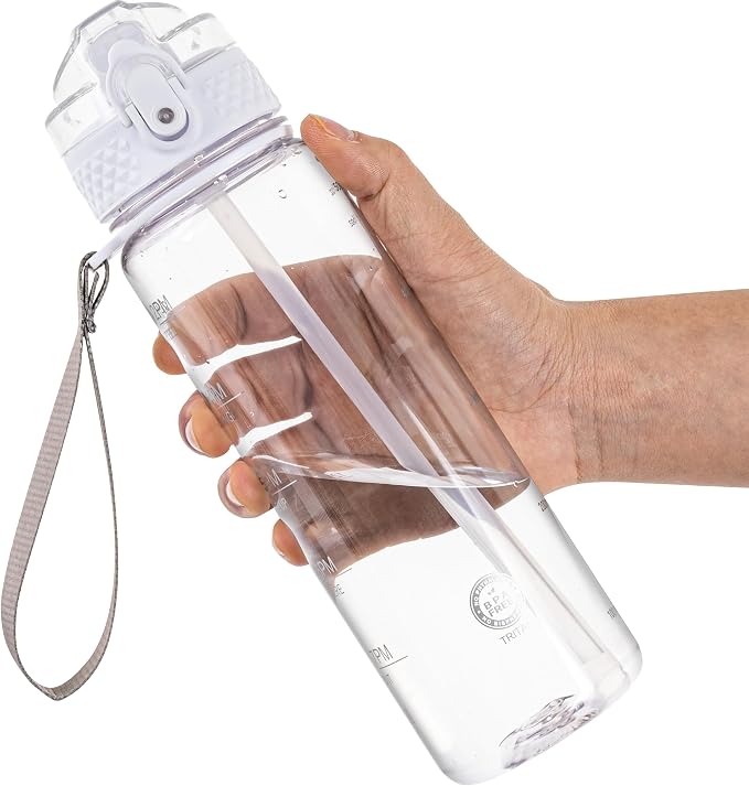 OLDLEY Motivational Kids Water Bottle with Silicone Straw