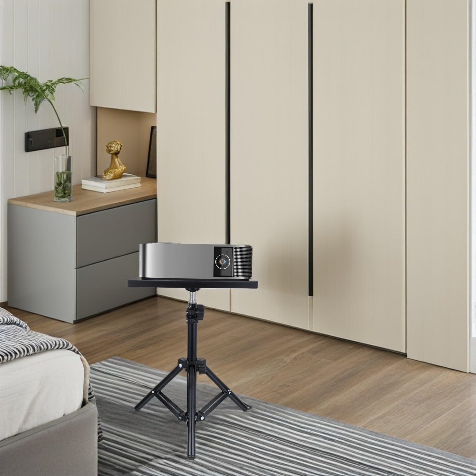 Zerodeko Supporto 30-50cm in Regolabile Altezza Proiettore Nero | Tripode, Abs e Ferro, Uso a Terra o Desktop, Facile da Installare e Stabile