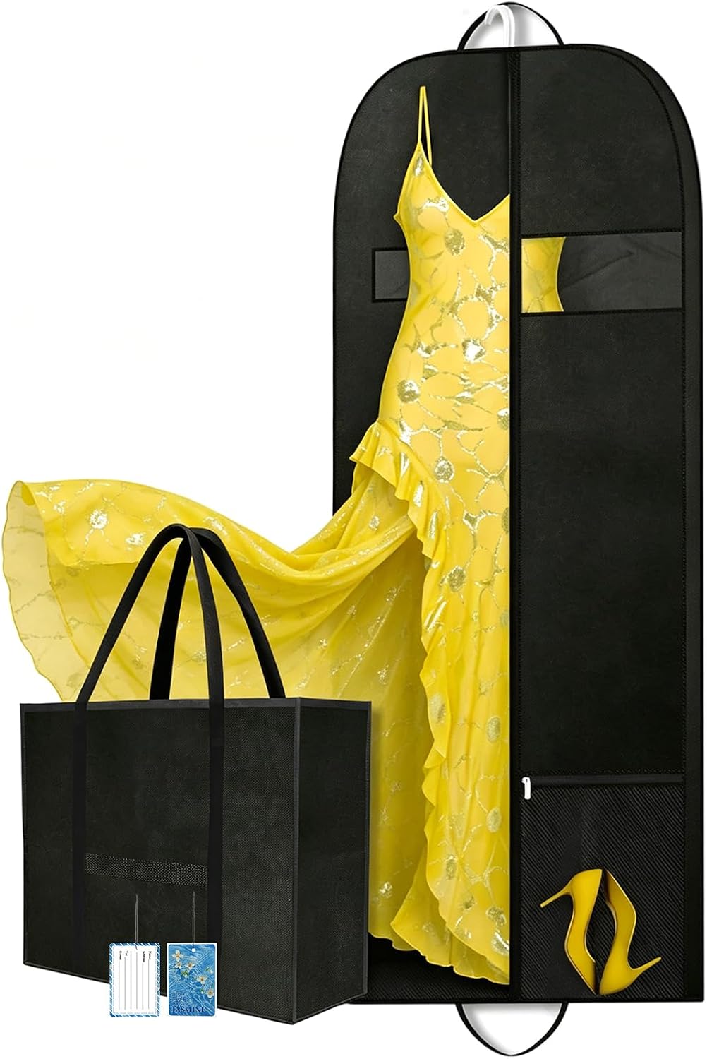 60" Long Garment Bags for Travel,Lightweight Foldable,Dress Hanging Cover
