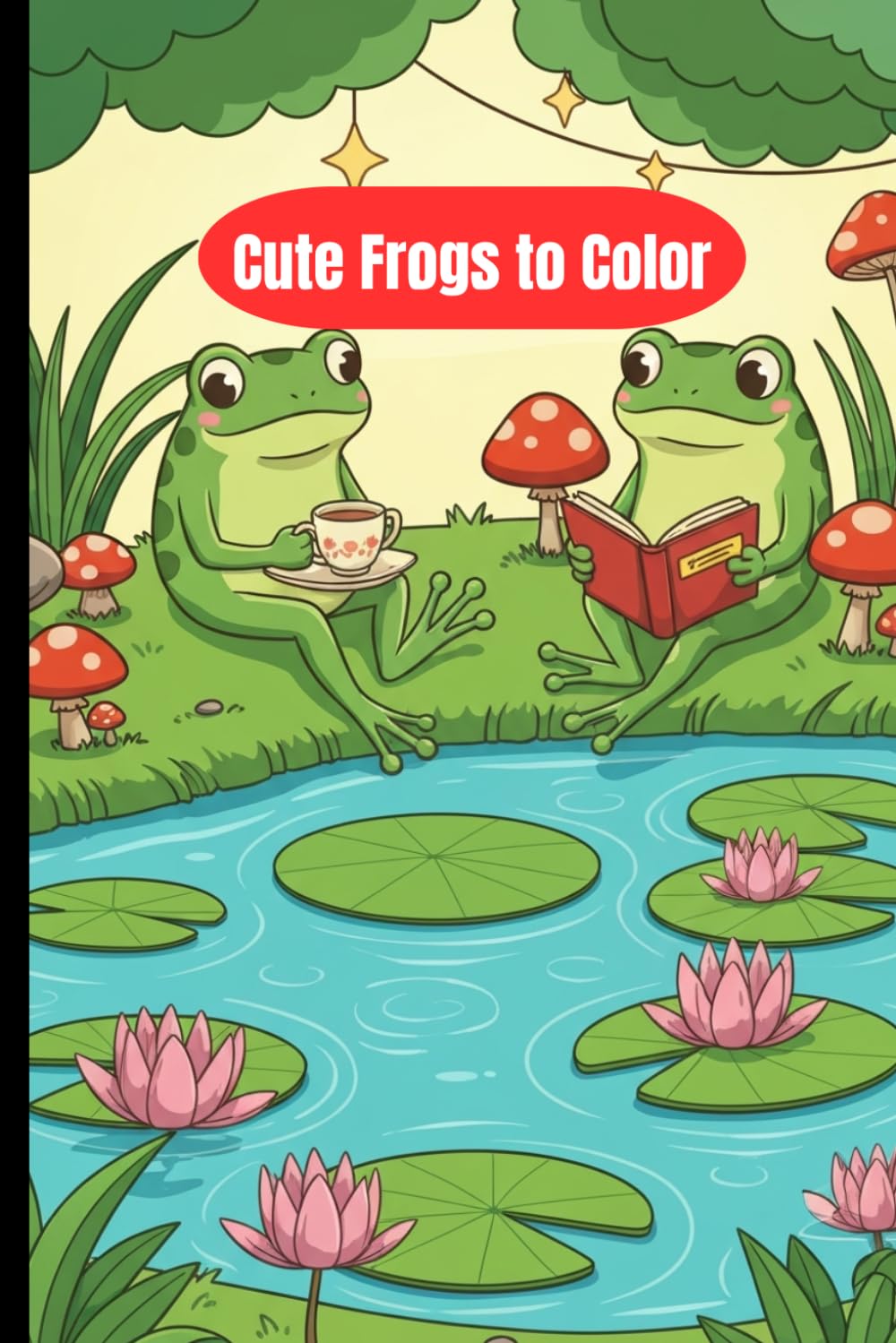 Cute Frog Life Coloring Book: Adorable Frogs in Cozy Nature Scenes, Relaxing Pond Life and Whimsical Frog Adventures to Color