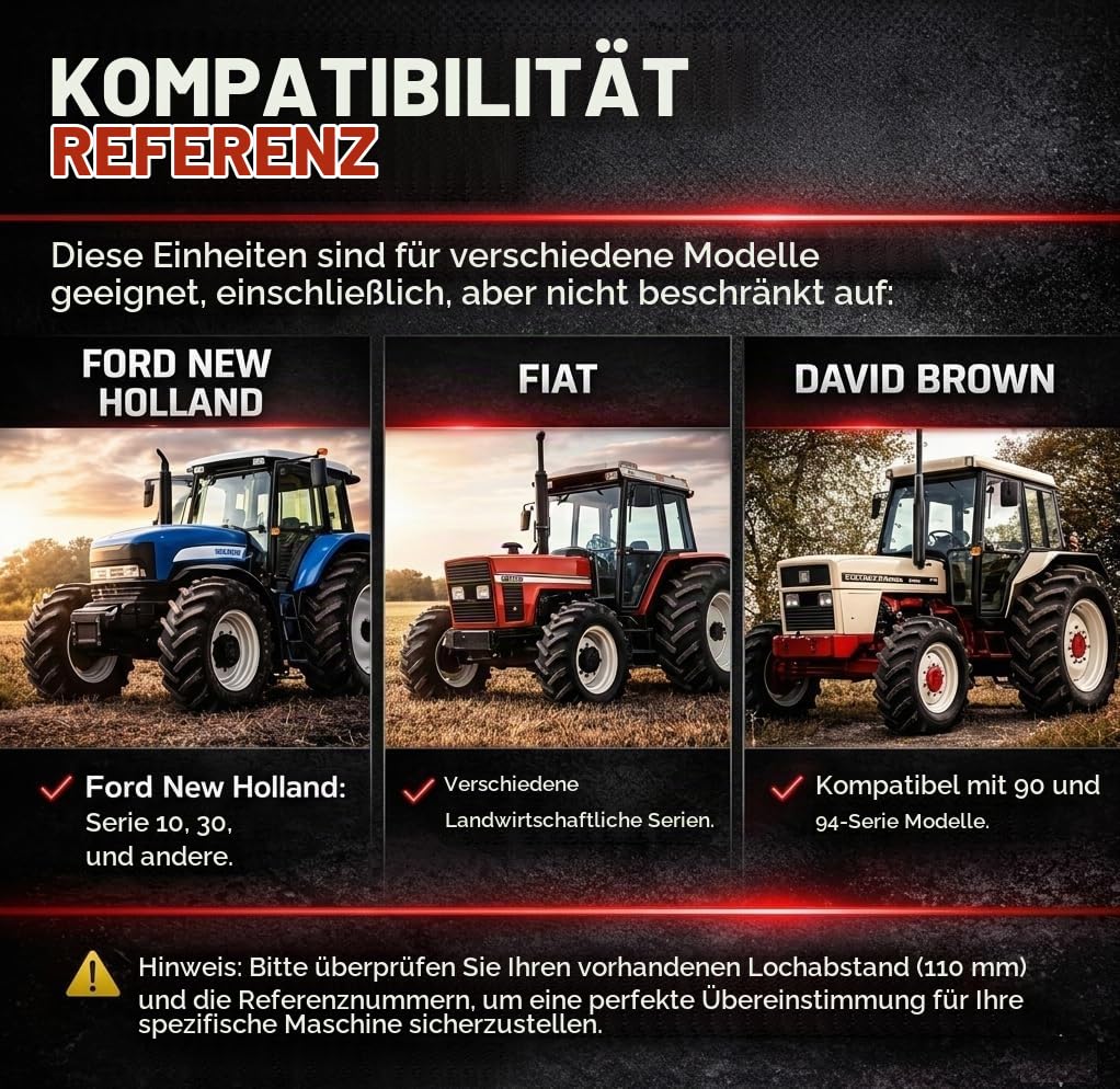 Paar hinterer Kombinations -Traktor -Rücklichterbaugruppe für David Brown | Fiat | Ford New Holland Traktoren Traktor -Rücklichter