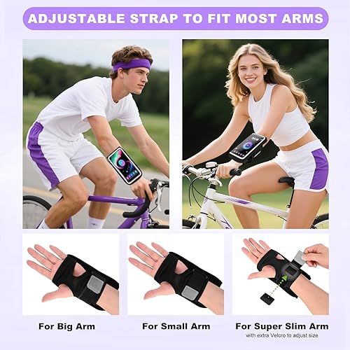 Miniatura 3 de Brazalete deportivo reflectante ajustable y banda de antebrazo para iPhone 1716151413 Pro Max, Samsung Galaxy S23S22, hasta 7 pulgadas, soporte