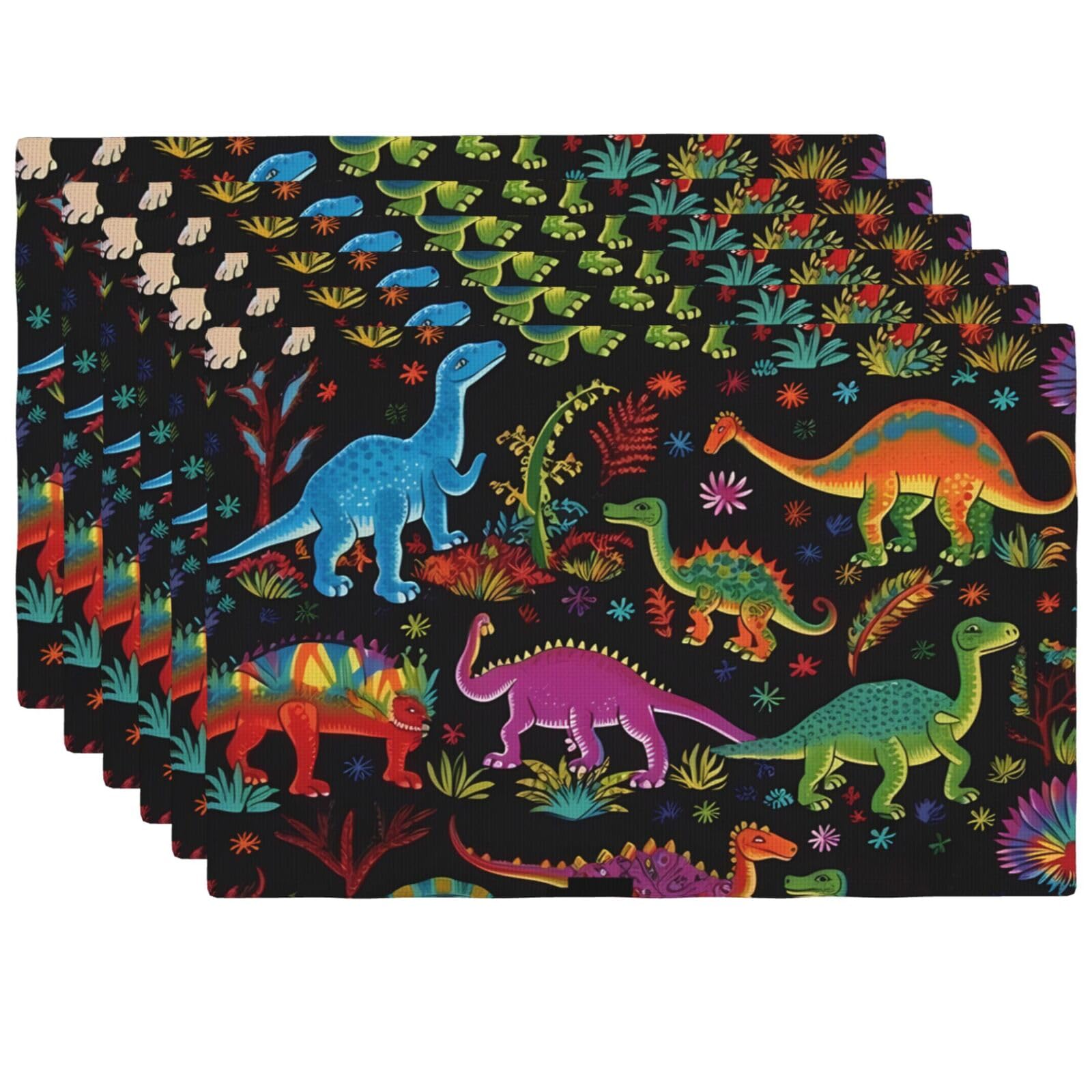 Set de table dinosaure lavable pour protéger la table des taches et assiettes chaudes