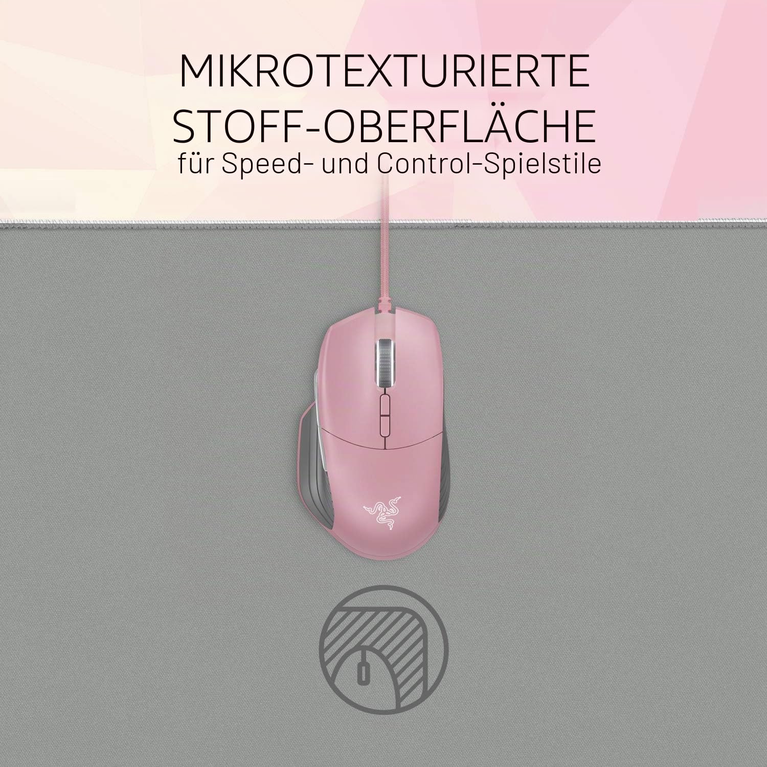 Razer Goliathus Extended Chroma Quartz - Extra große weiche XXL Gaming Maus-Matte mit RGB Beleuchtung (Kabelhalterung, Stoff-Oberfläche, Gesteppter Rand, Optimiert für alle Mäuse) Mercury Rosa