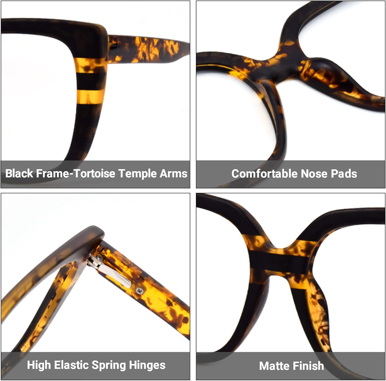 Zeelool Readers Stylish Oversized Square Reading Glasses Blue Light Blocking for Women Brenda ZOP02126 - Image 5