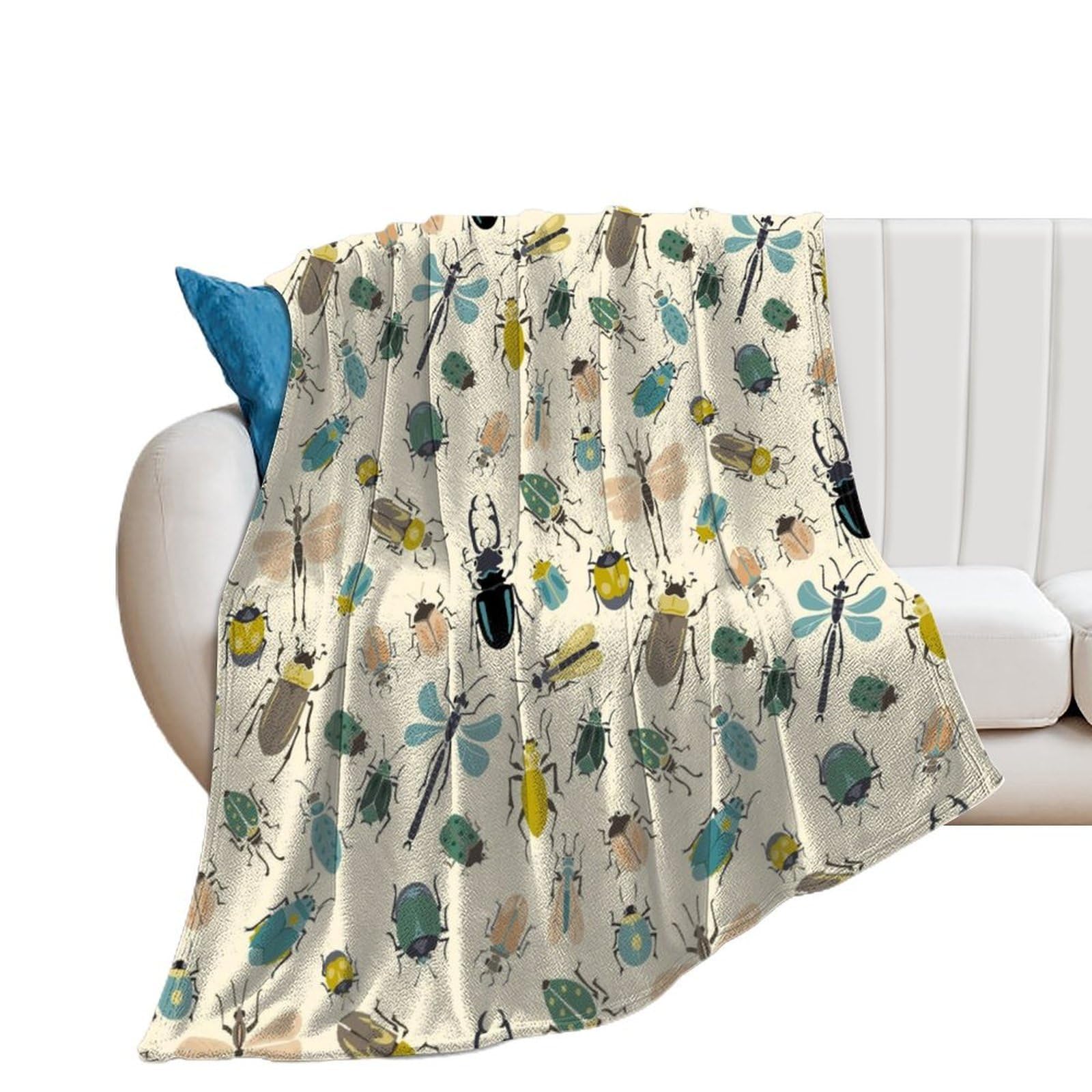 Nclqvjxzkhw Men's Style Insect Flannel Blanket Soft Throw Blankets Bed Couch Sofa Travel