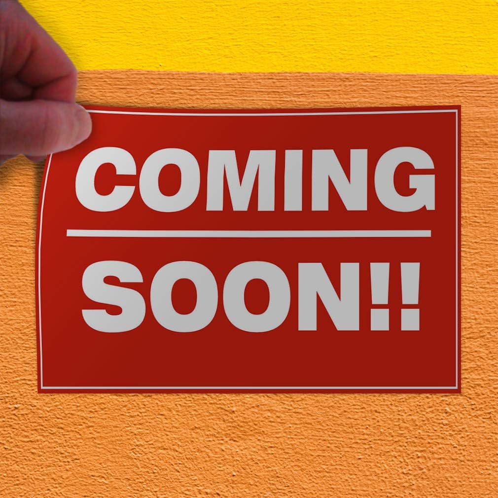 Decal Stickers Multiple Sizes Coming Soon Red Business D Industrial Vinyl Safety Sign Label Coming Soon Design Only 36x24Inches