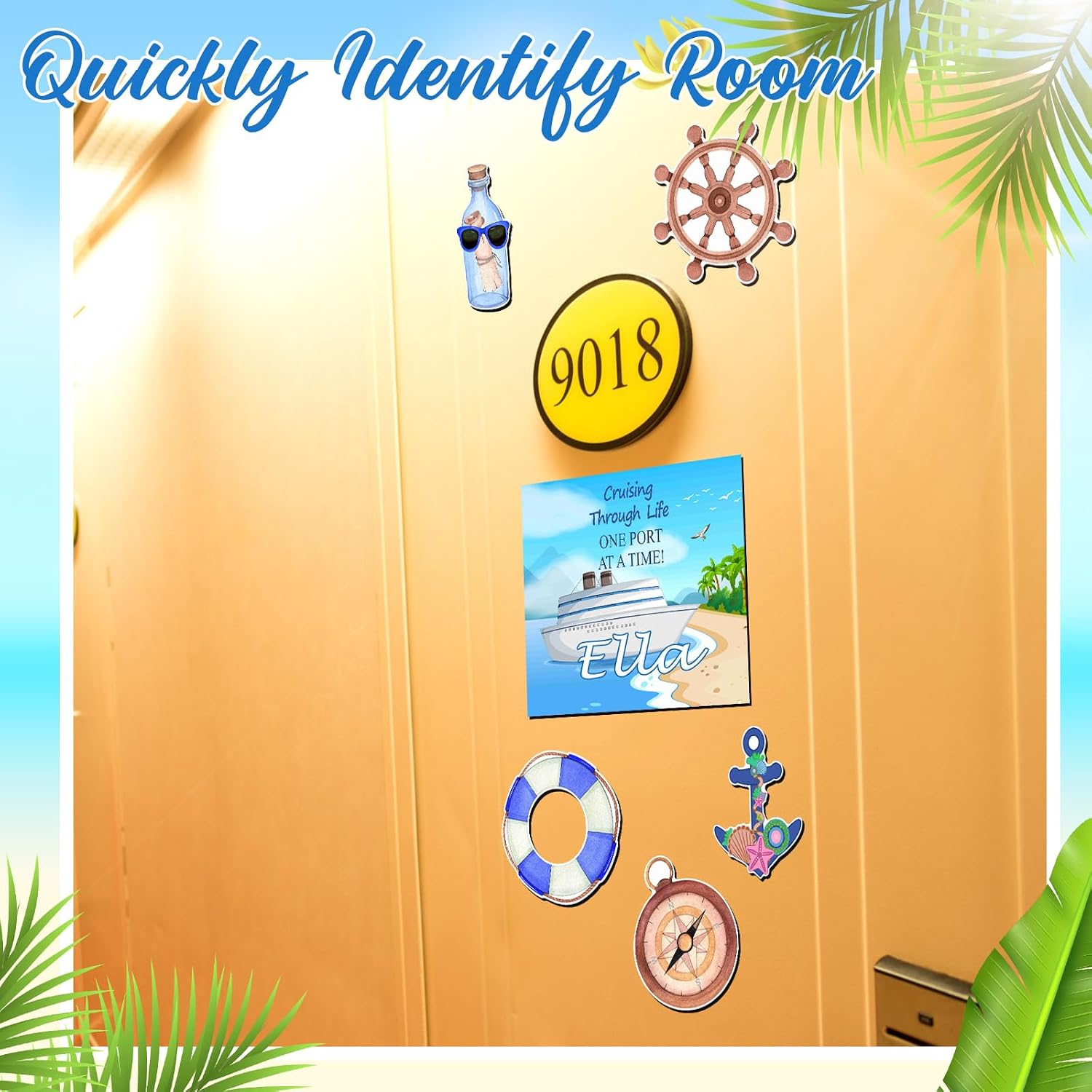 Kanayu 6 Pcs Sea Cruise Door Decorations Magnetic Large Ship Decorations image 3