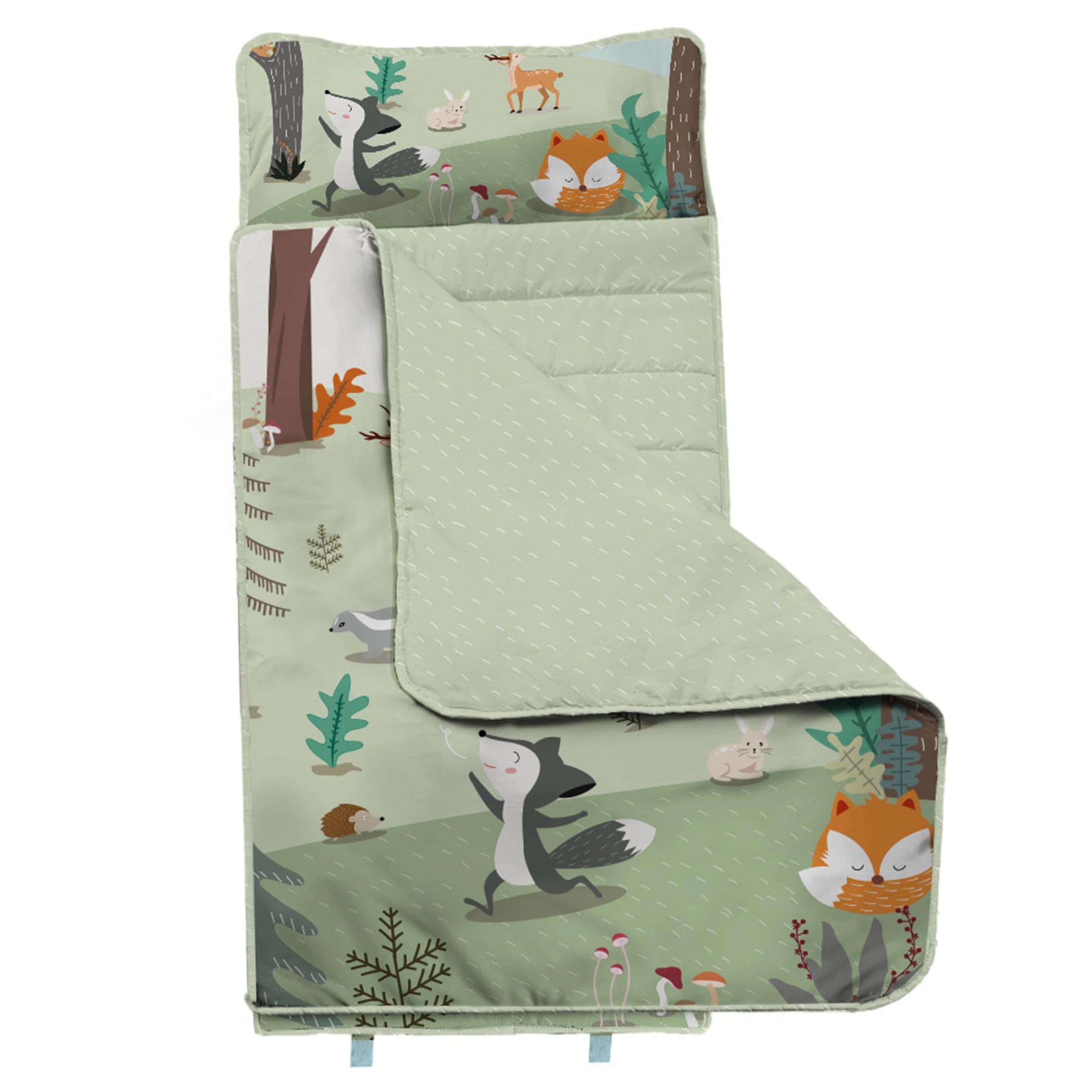 Tapis de Sieste pour Tout-Petits avec Oreiller, Tapis de Sieste Portable Enroulable, idéal pour la garderie, l'école Maternelle, Vert, 51, 18x21, 26 Pouces
