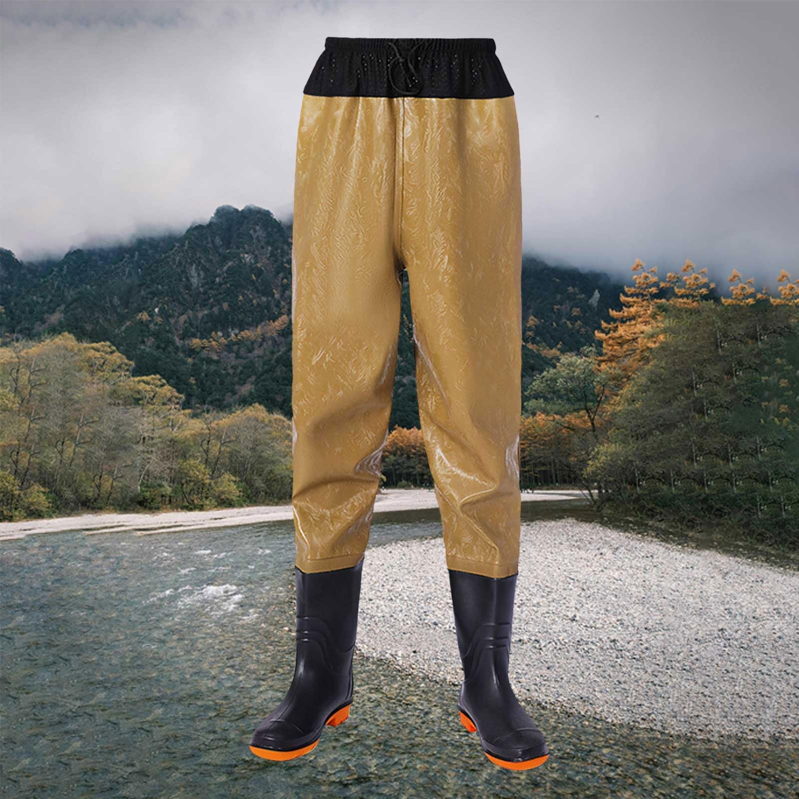 Pantaloni da pesca a mosca, da uomo, con elastico in vita, impermeabili, traspiranti, per pesca a mosca, tempo libero, giardinaggio, caccia all'aperto