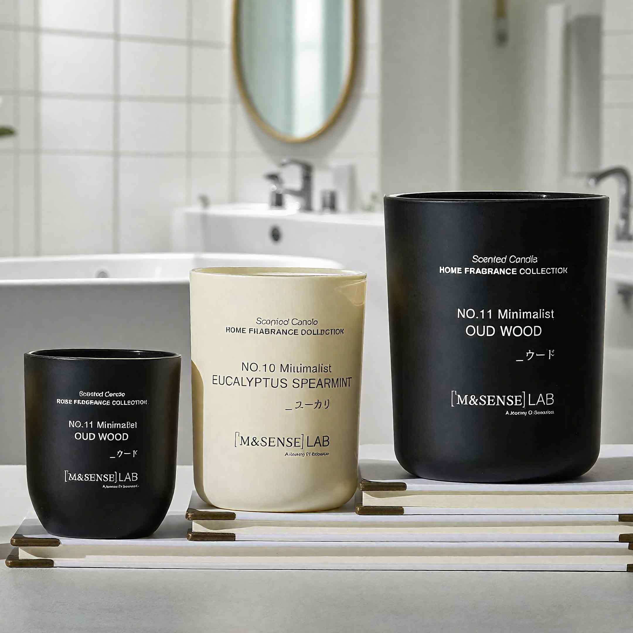 M&SENSE Vela de soja natural, menta de eucalipto, 5.3 onzas, mini velas perfumadas para relajación, meditación, decoración del hogar, para dormitorio, oficina, fiesta, pequeña