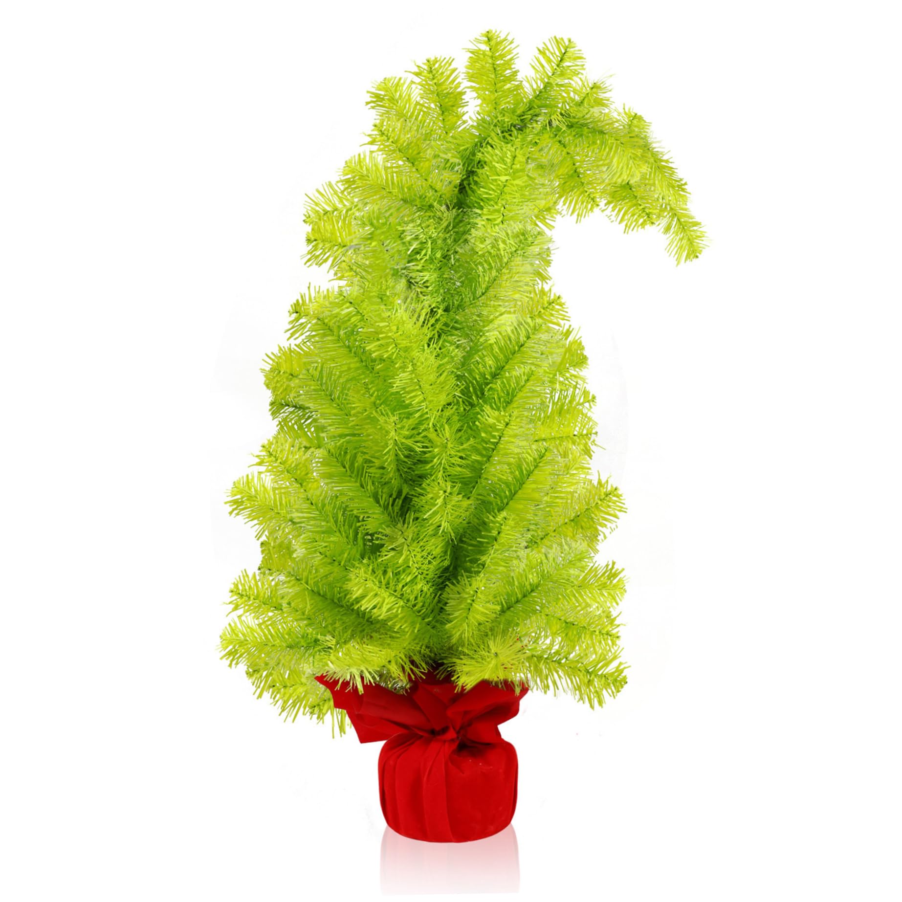 FOERPL Albero di Natale Storto 50 cm, Decorazione Stravagante Artificiale Verde per Feste Natalizie