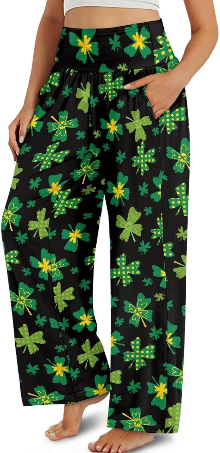 Biyejit Womens Wide Leg Yoga Pants Casual Work Dress Pants Lounge Sweatpants High Waist Comfy Loose Trousers with Pockets - Image 5