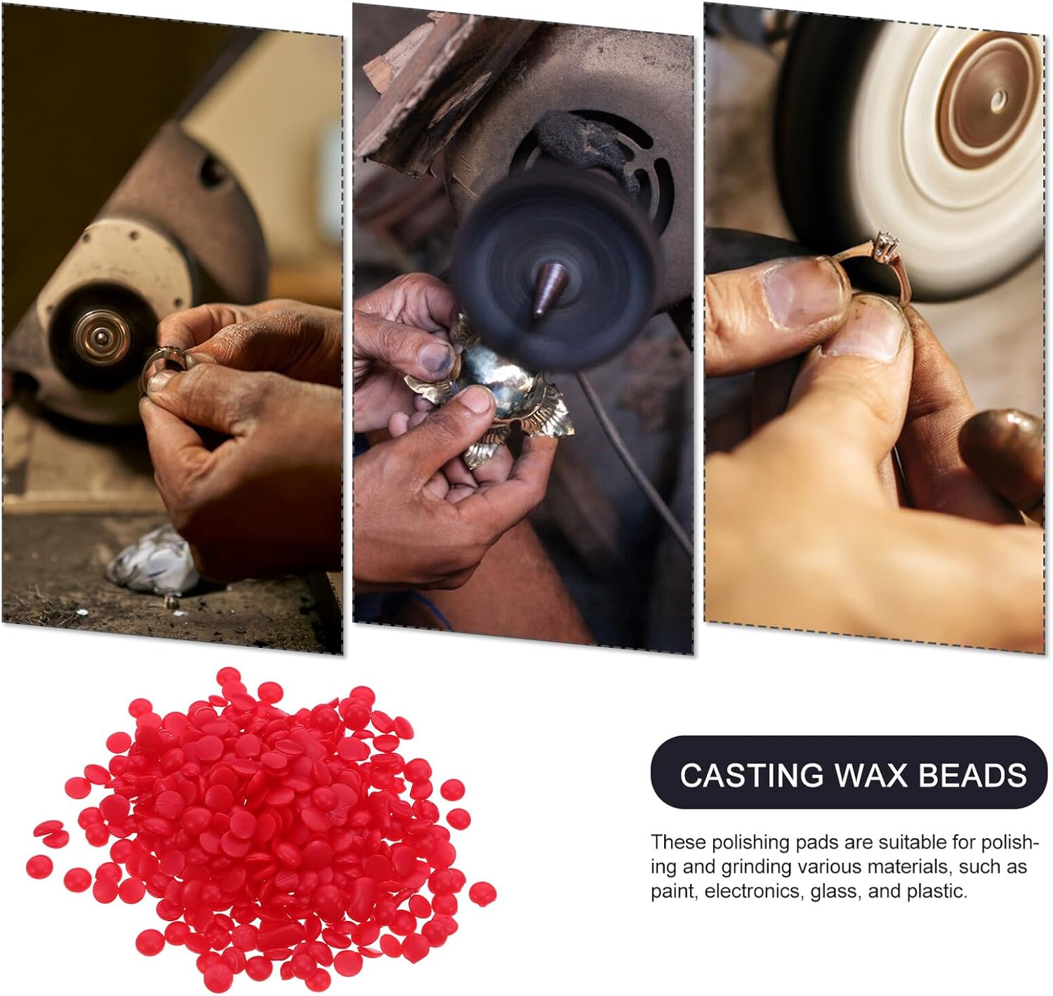 Holibanna Red Jewelry Casting Wax Beads 80℃-100℃ Melting Point for Precision Lost Wax Casting for DIY Jewelry Crafting and Model Making