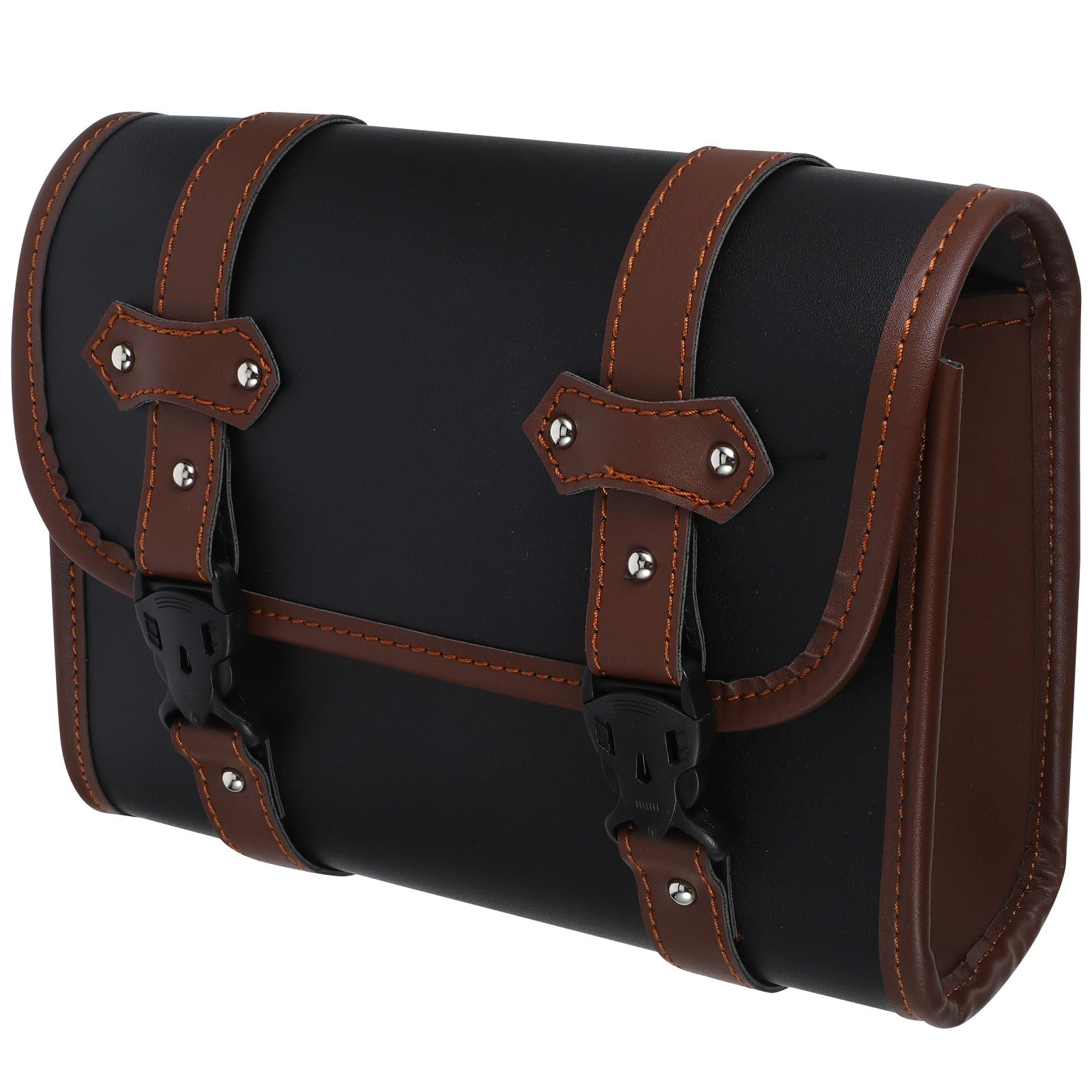 SHINEOFI Borsa da Sella per Moto in Pelle PU Resistente Borsa Forcella Moto a Due Toni Spazio Extra Organizer Multifunzionale Adatto a Vari Modelli Installazione Rapida per Uso Urbano e