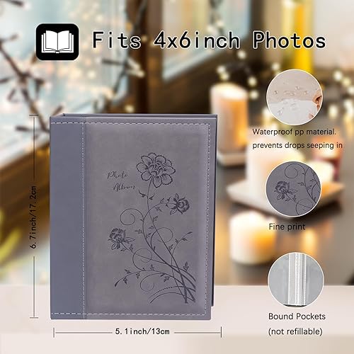 Miniatura 2 de Artmag Álbum de fotos pequeño de 4 x 6 pulgadas, cada paquete con 26 páginas transparentes con capacidad para 52 fotos verticales para fotos de 4 x