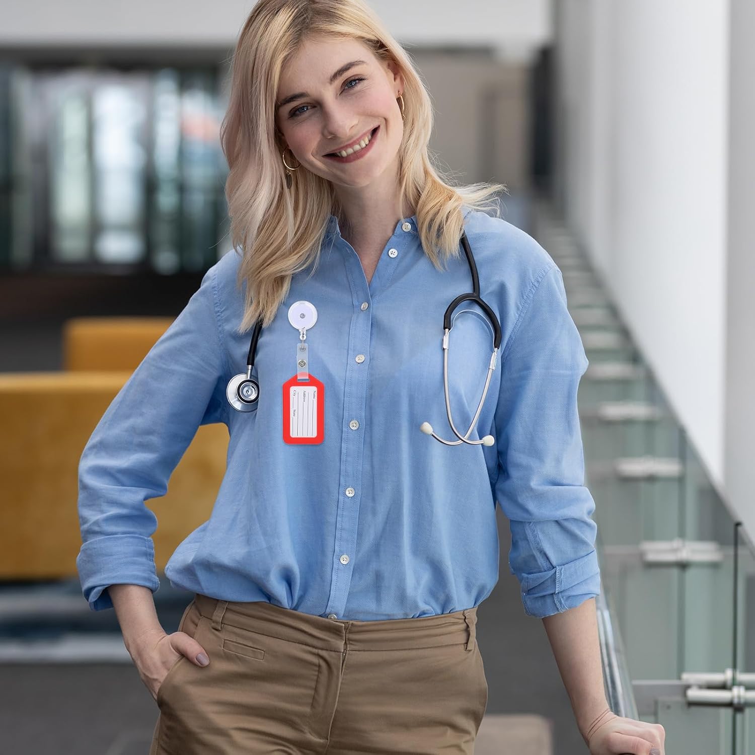 50Pcs Retractable Badge Holders Clip Bulk Blank Badge Reels with Swivel Alligator Clip for Students Teachers Office Workers - Image 5