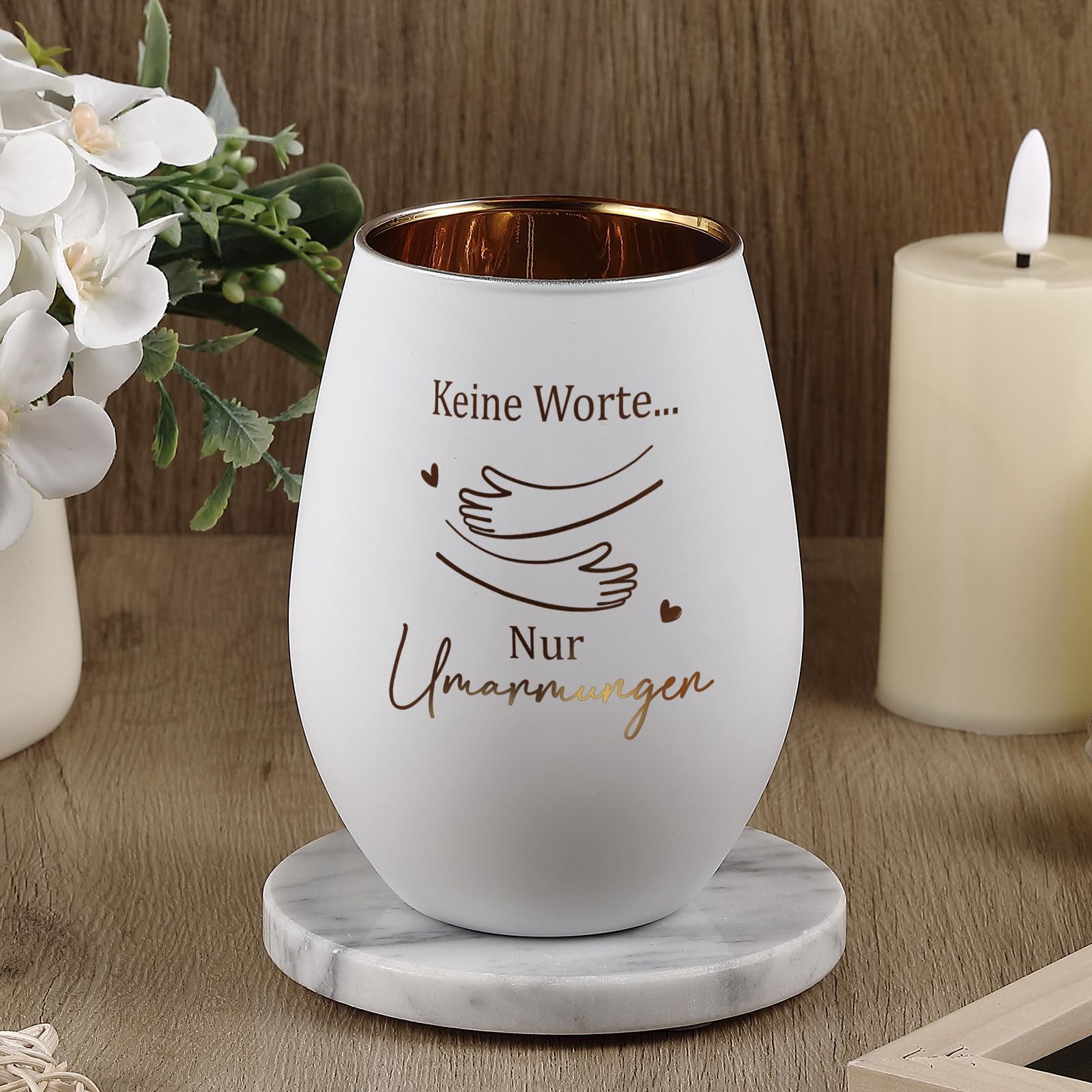 Candele Decorative Lanterna Vetro Portacandele Nuenen - Regalo Inaugurazione Casa Con Messaggio Candeliere Con Testi Augurali