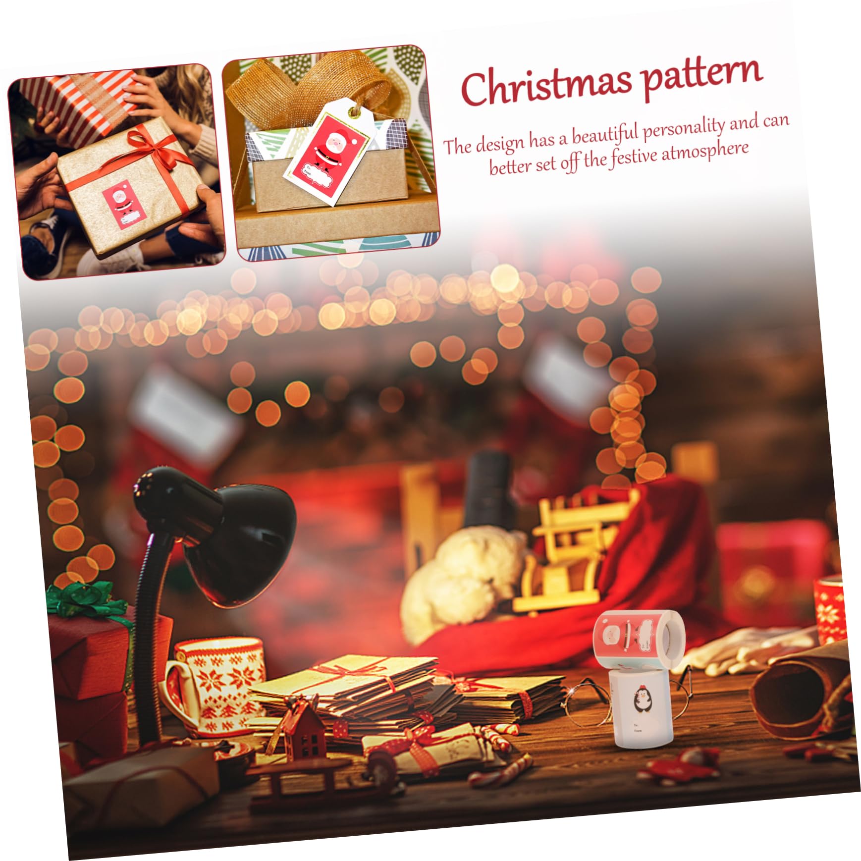 DOITOOL 4 Adesivi Natalizi Sigillanti Etichette Autoadesive Creative per Decorazioni Festive e Regali Facili Applicare e Rimuovere Residui