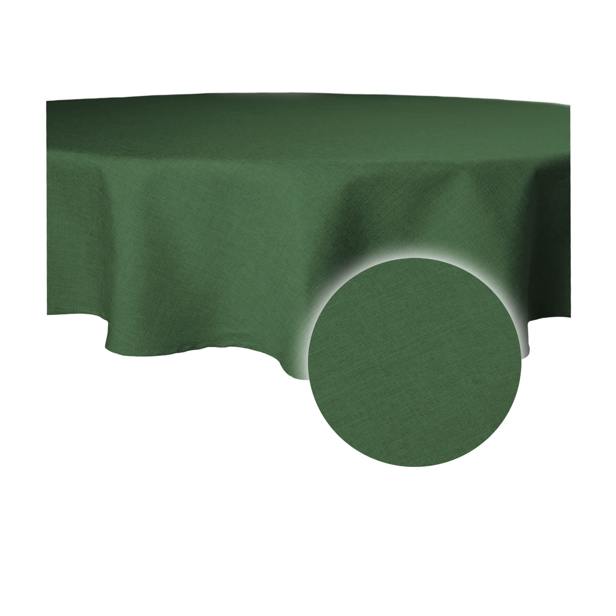 Tafelkleed 180 cm ronde structuur linnen-look gecoat water- en vuilafstotend lotuseffect # 1181 (zilvergrijs