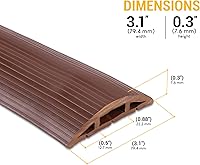 Vista 2 de Simple Cord - Cubierta de cable de 4 pies, kit de organización de cables de suelo para uso en interiores o exteriores, canaleta de cables de 3