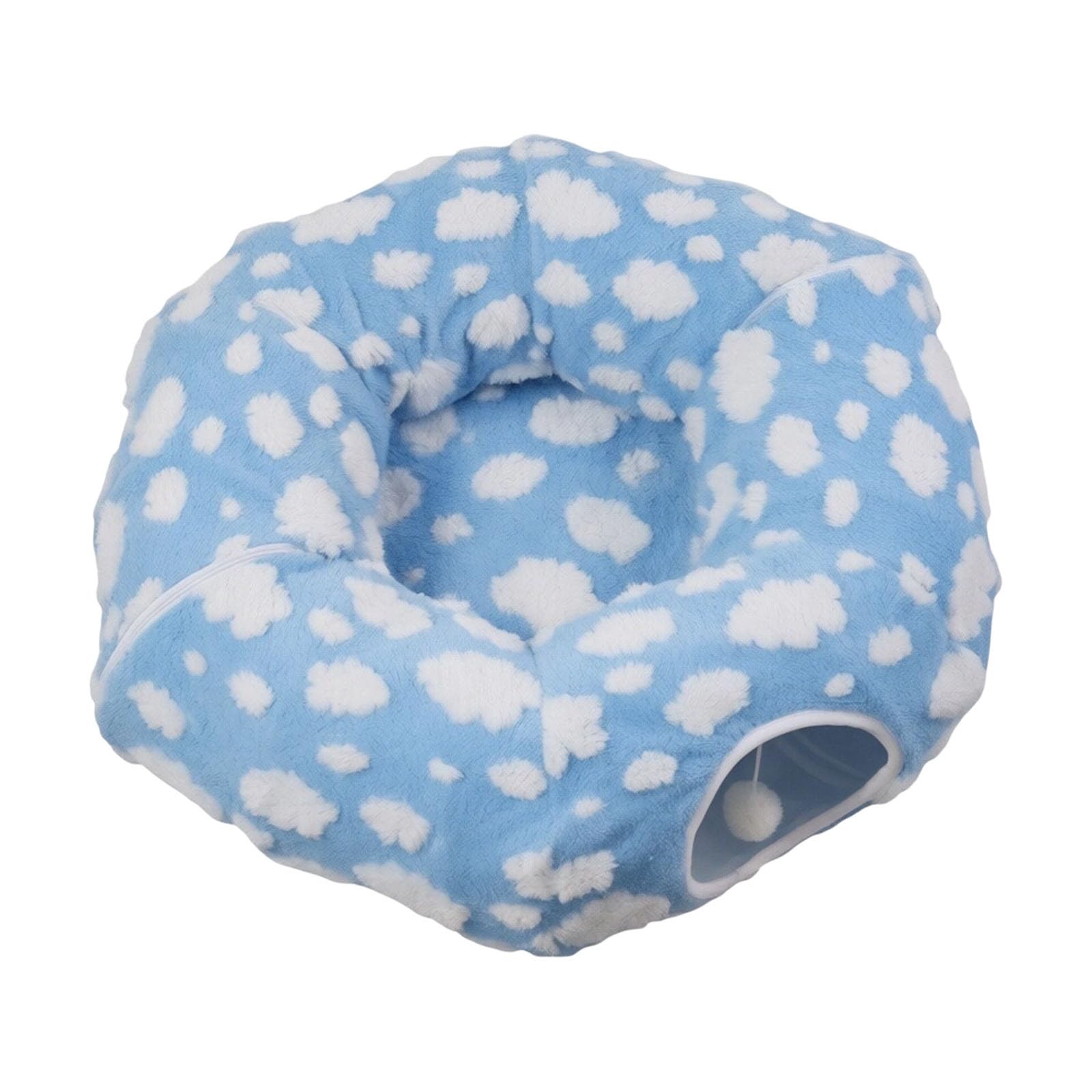 Tunnel donut pour chat isolant d'hiver | Panier de jeu modulaire 86 cm pour lapins et chiots